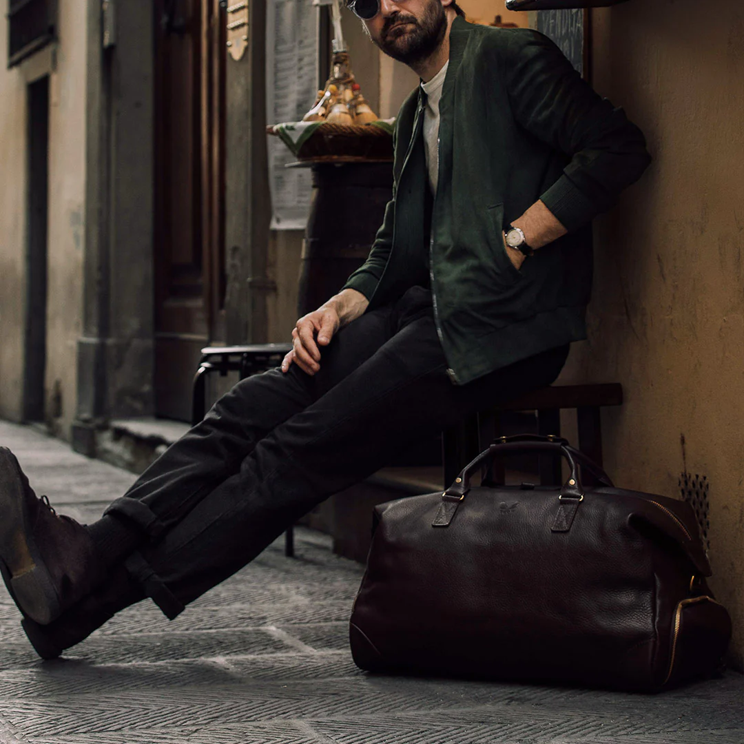 Leather Weekender - Brown - Image 15