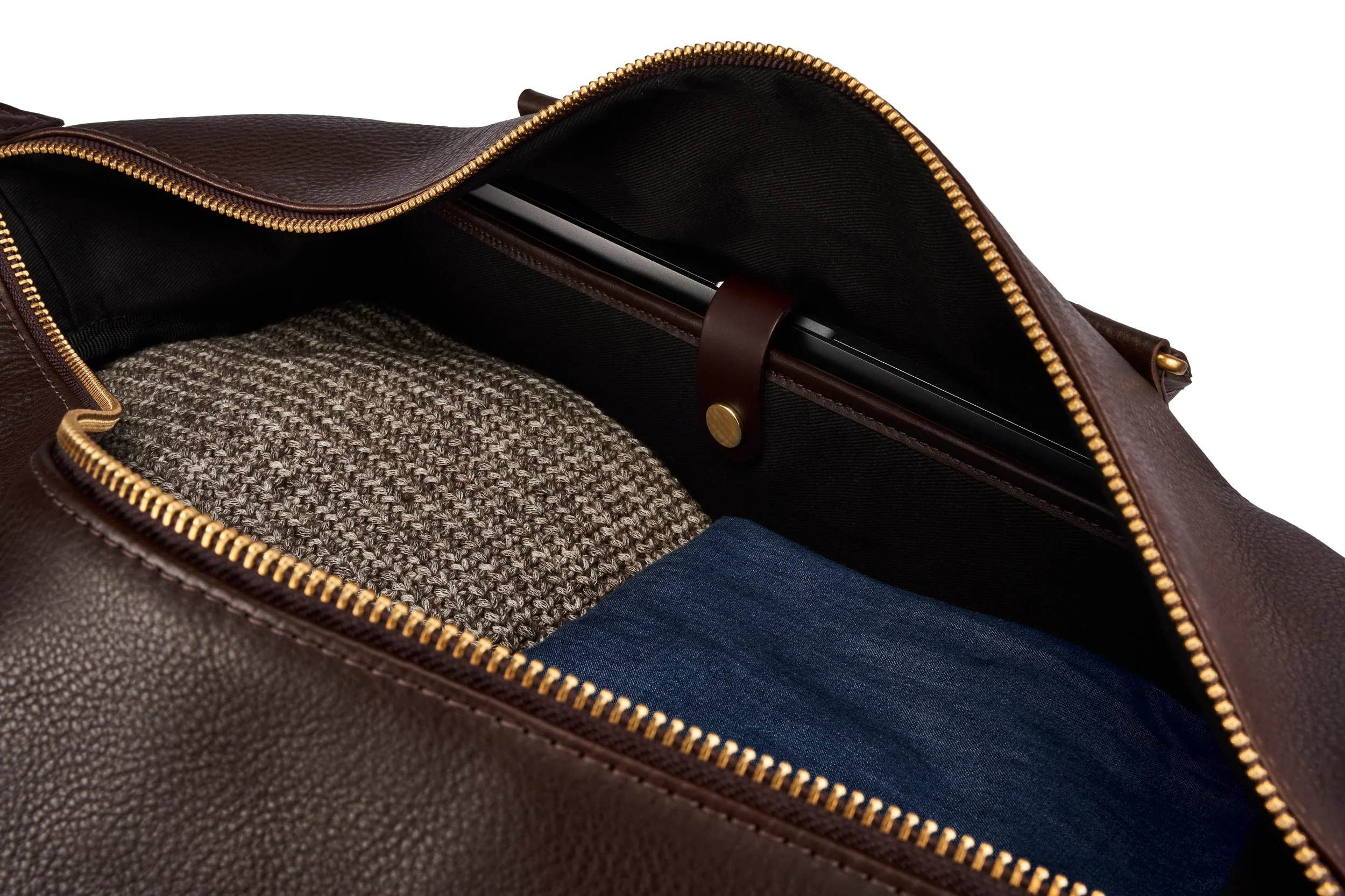 Leather Weekender - Brown - Image 6