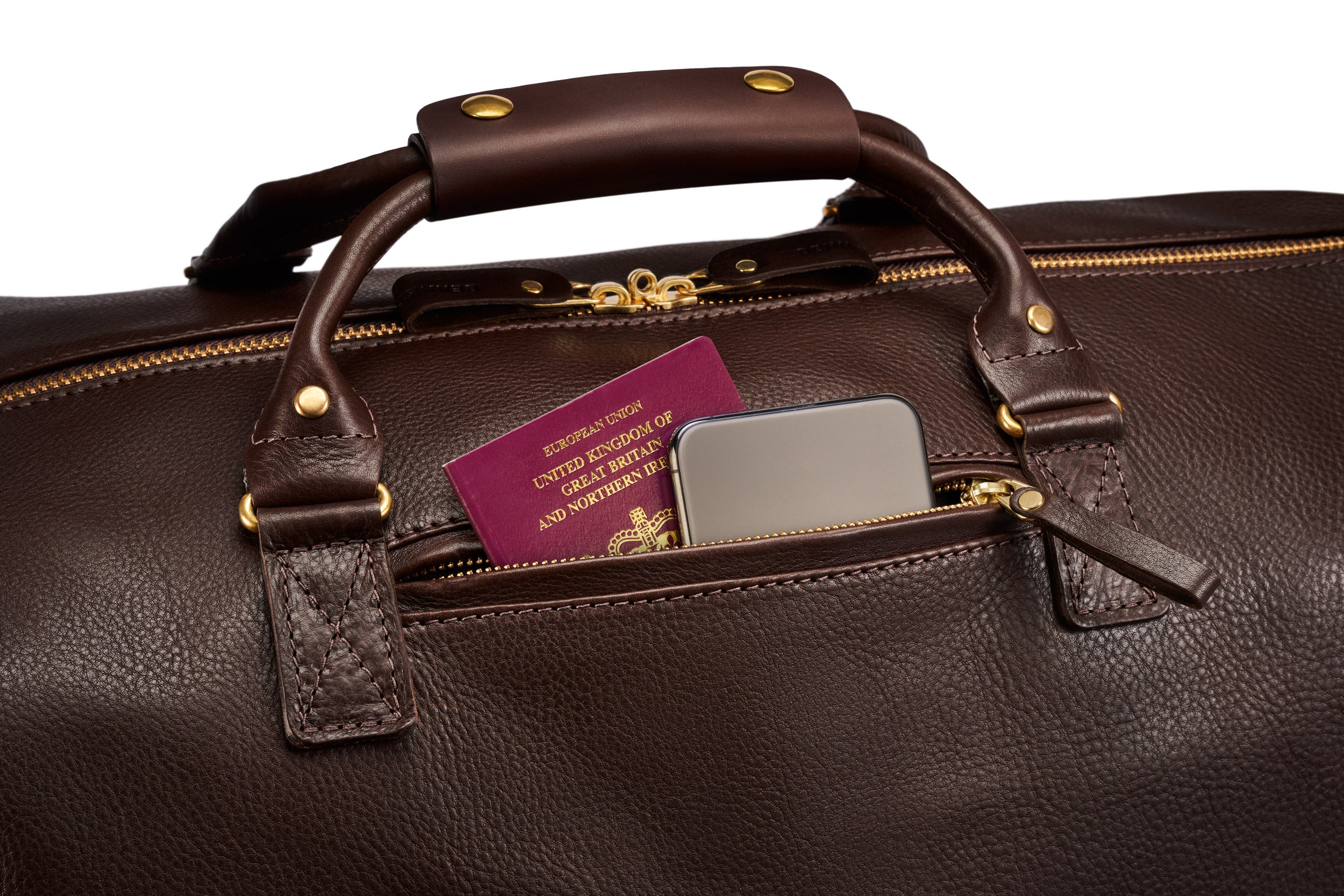 Leather Weekender - Brown - Image 9