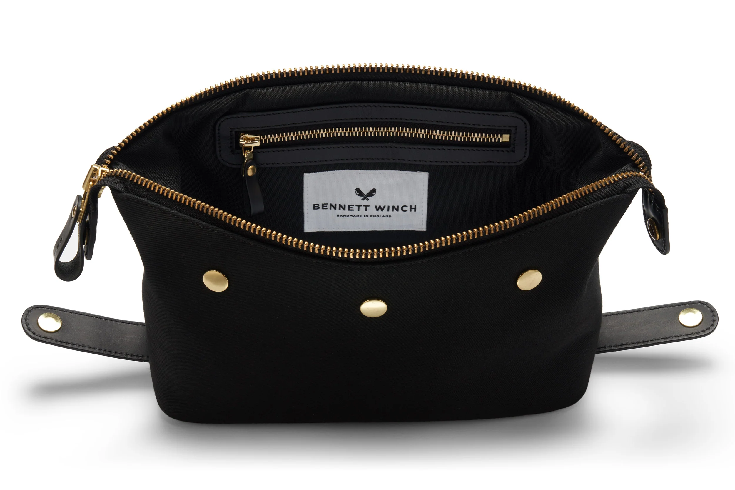 Canvas Wash Bag / Dopp Kit - Black - Image 2