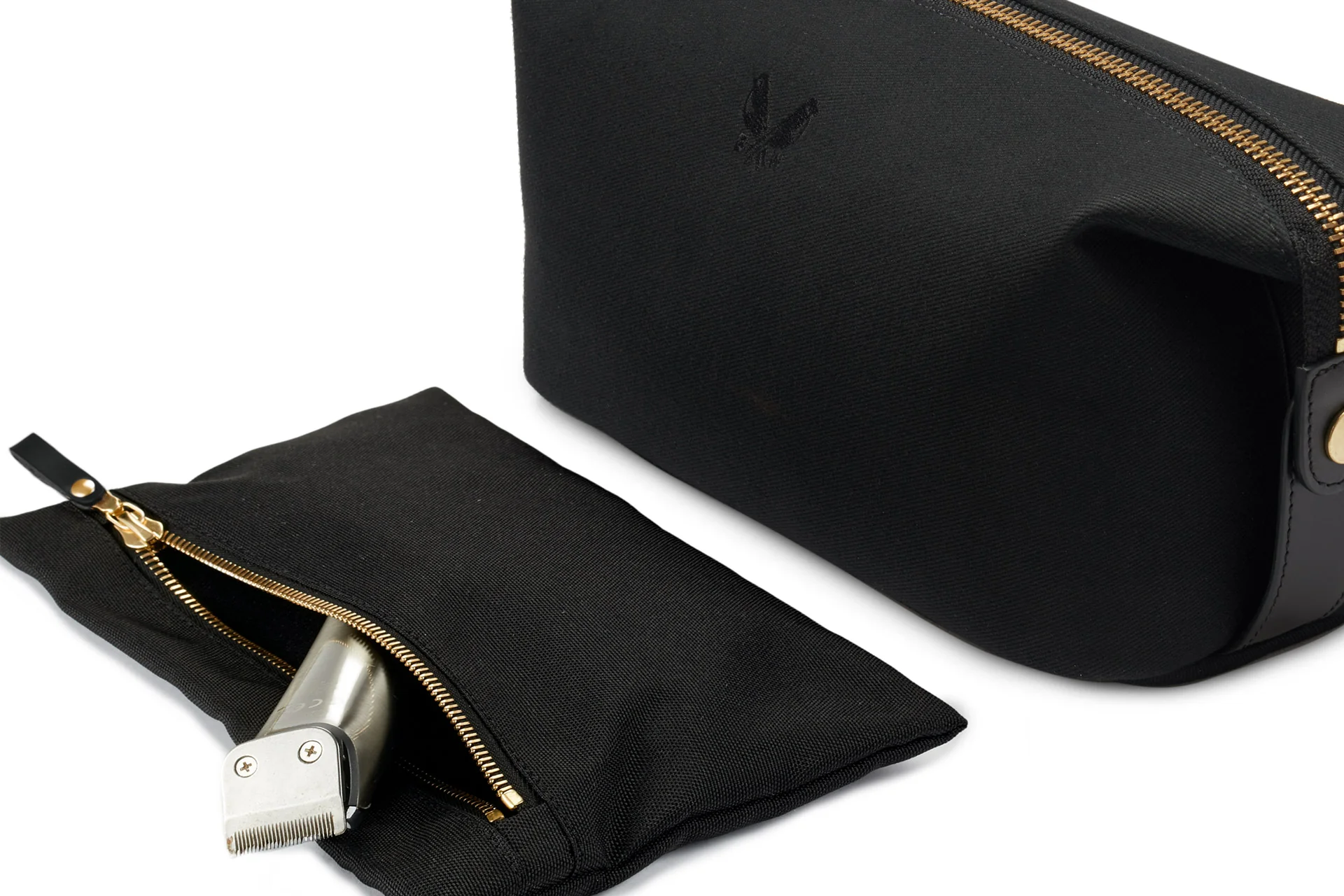 Canvas Wash Bag / Dopp Kit - Black - Image 5