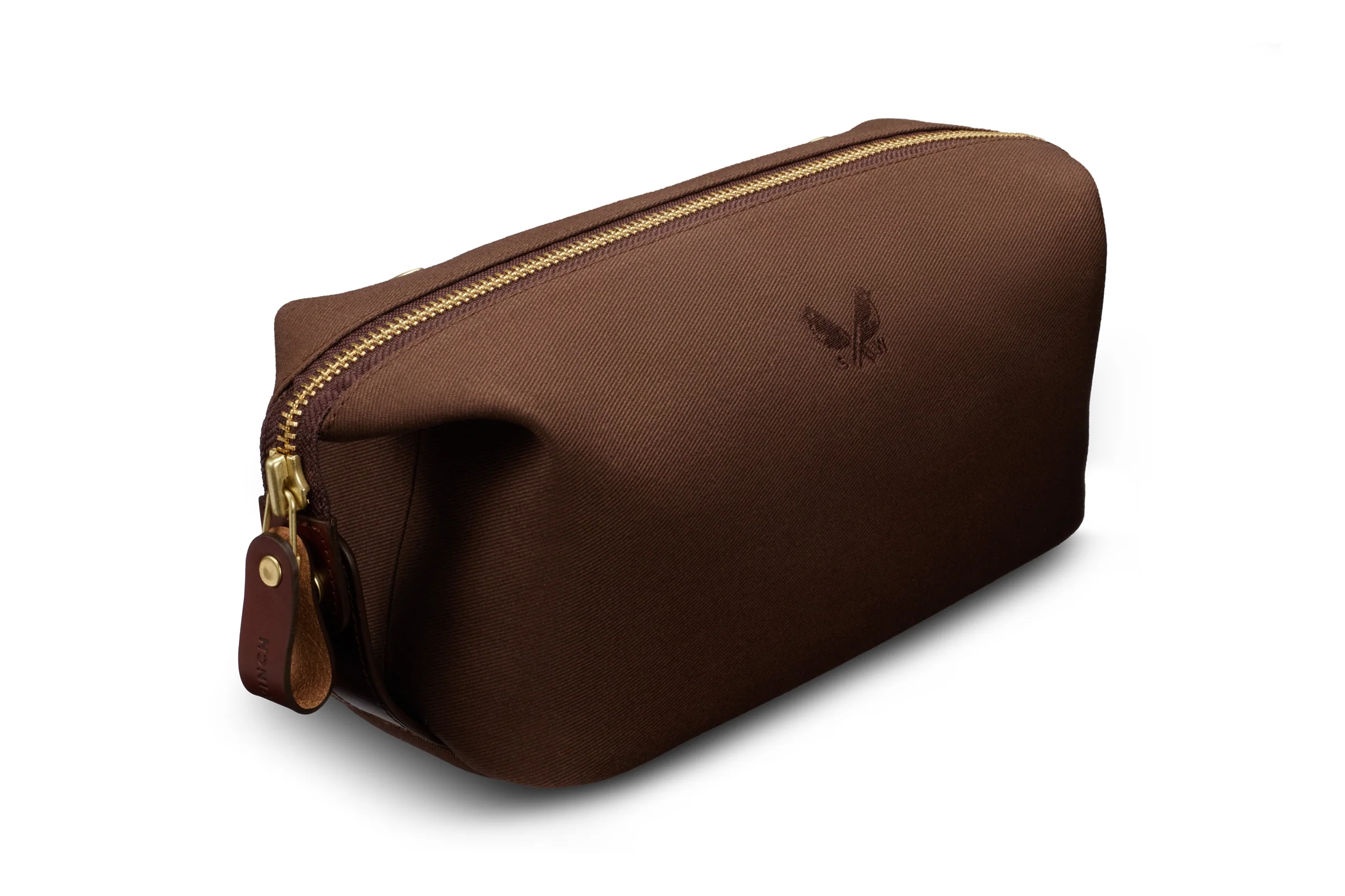 Canvas Wash Bag / Dopp Kit - Chocolate - Image 3
