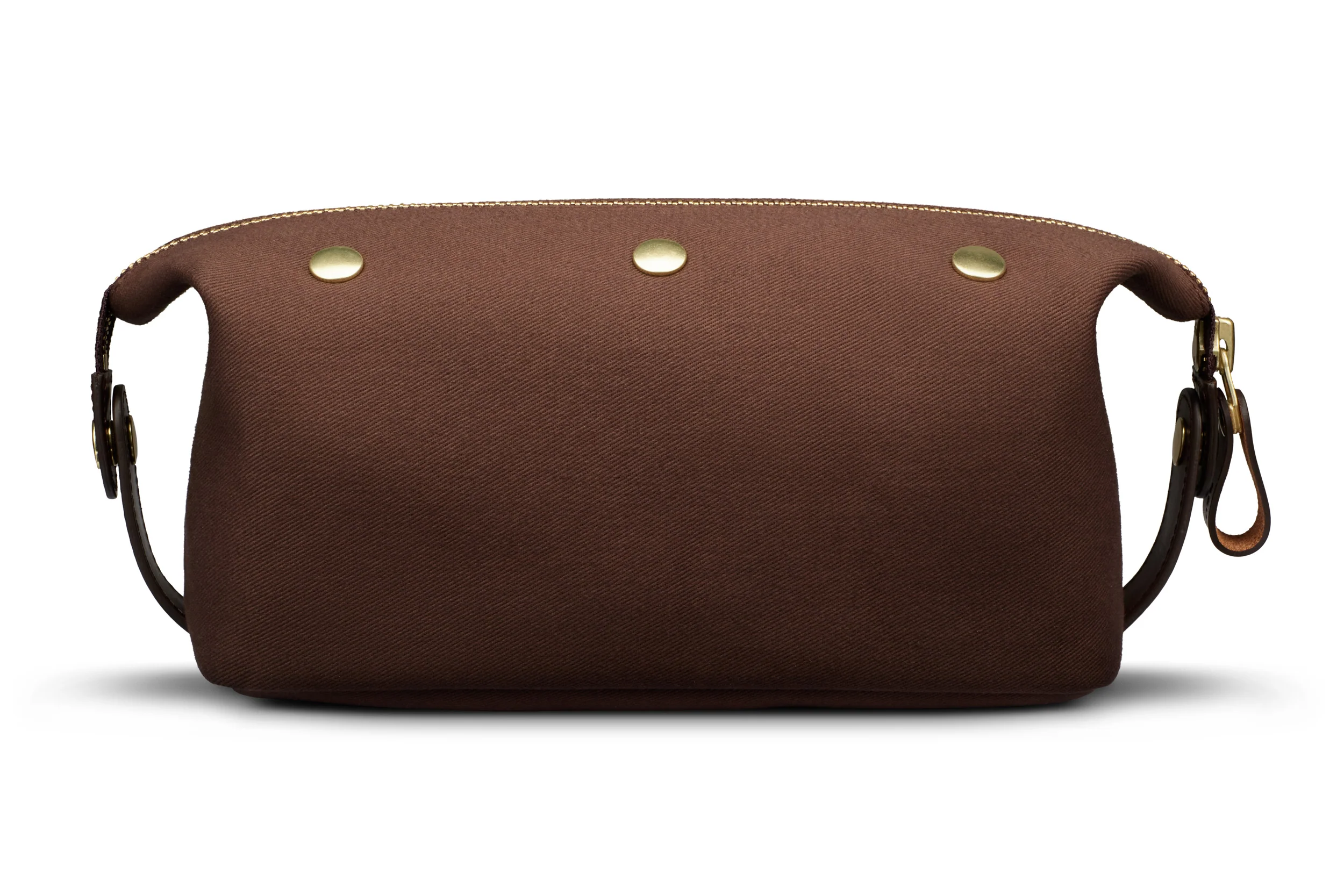Canvas Wash Bag / Dopp Kit - Chocolate - Image 4