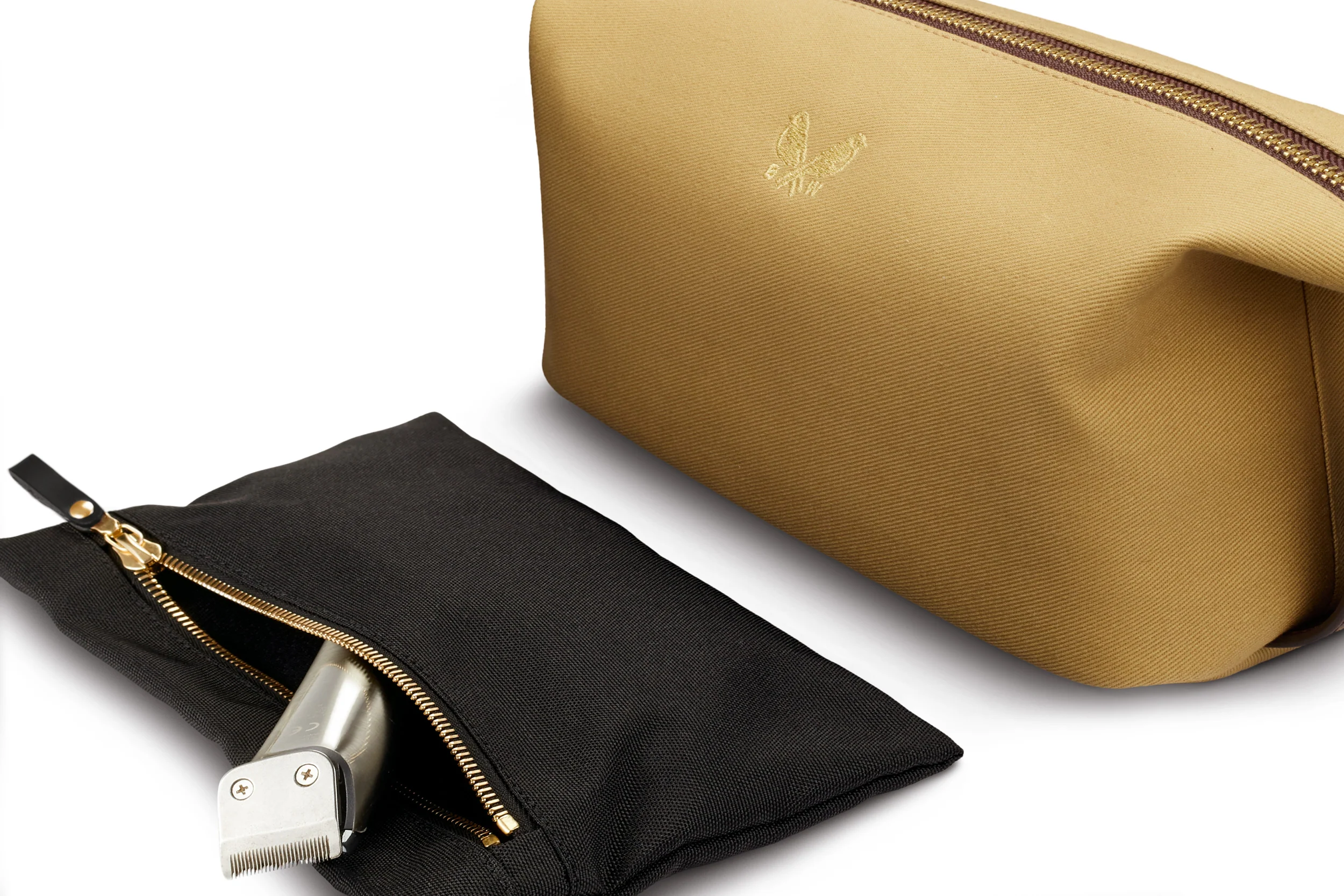 Canvas Wash Bag / Dopp Kit - Sand - Image 5