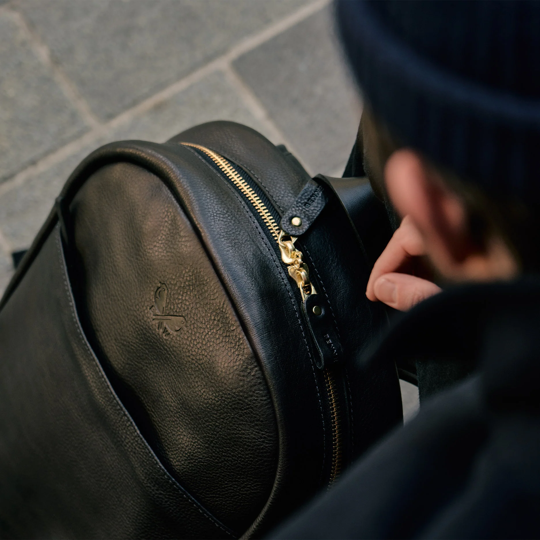Leather Backpack - Black - Image 10