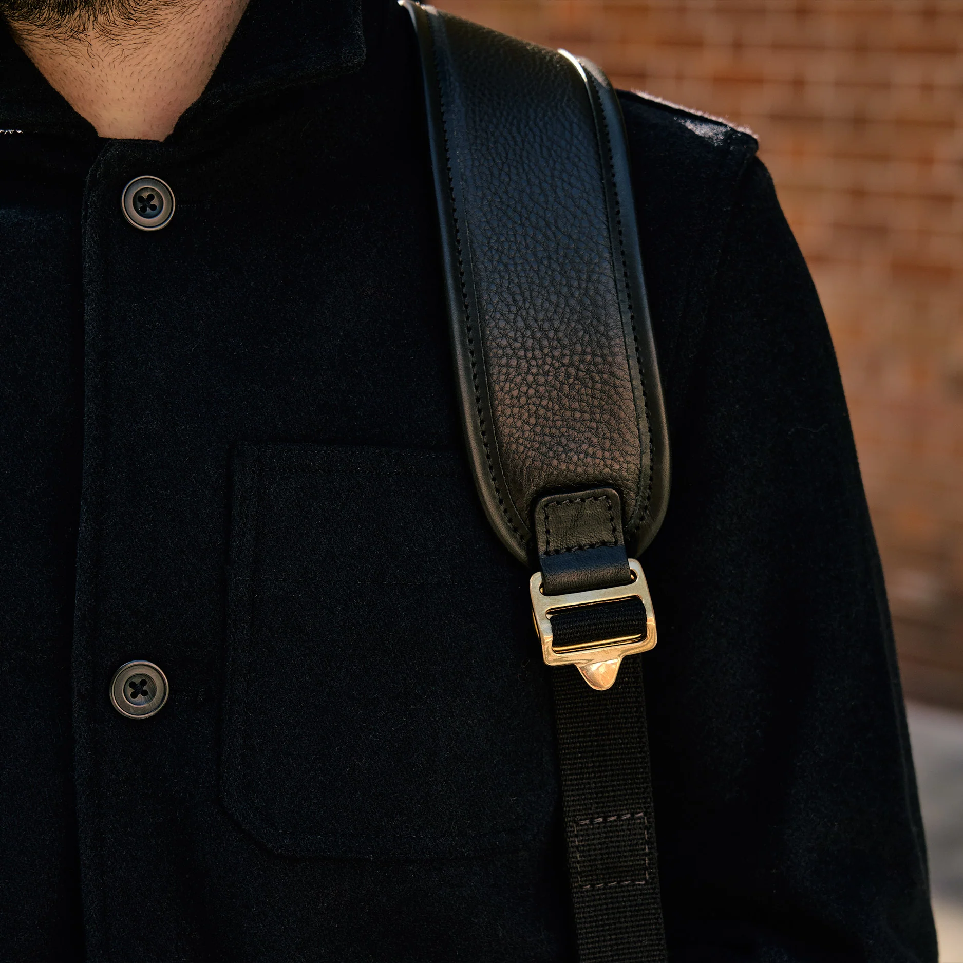 Leather Backpack - Black - Image 11