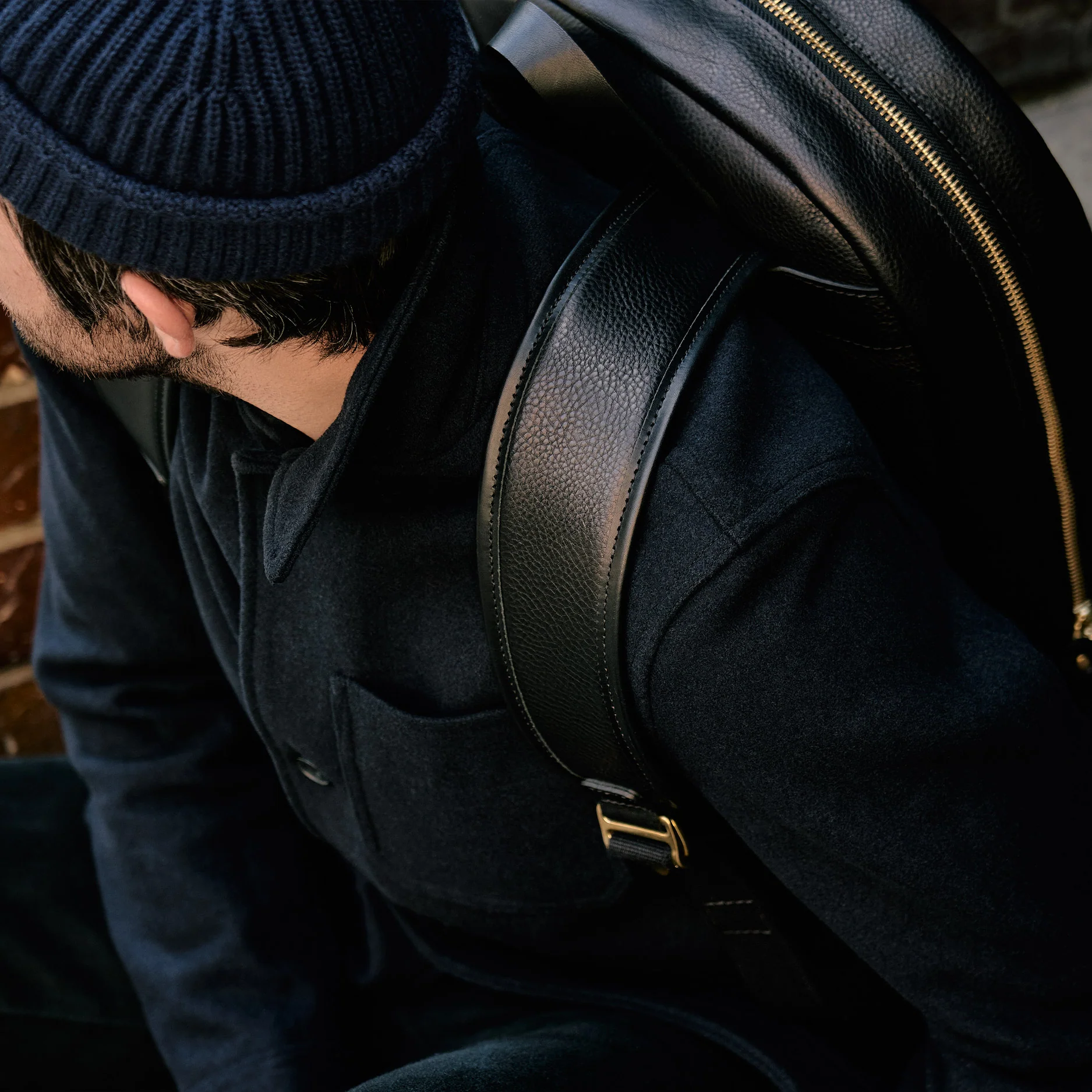 Leather Backpack - Black - Image 12