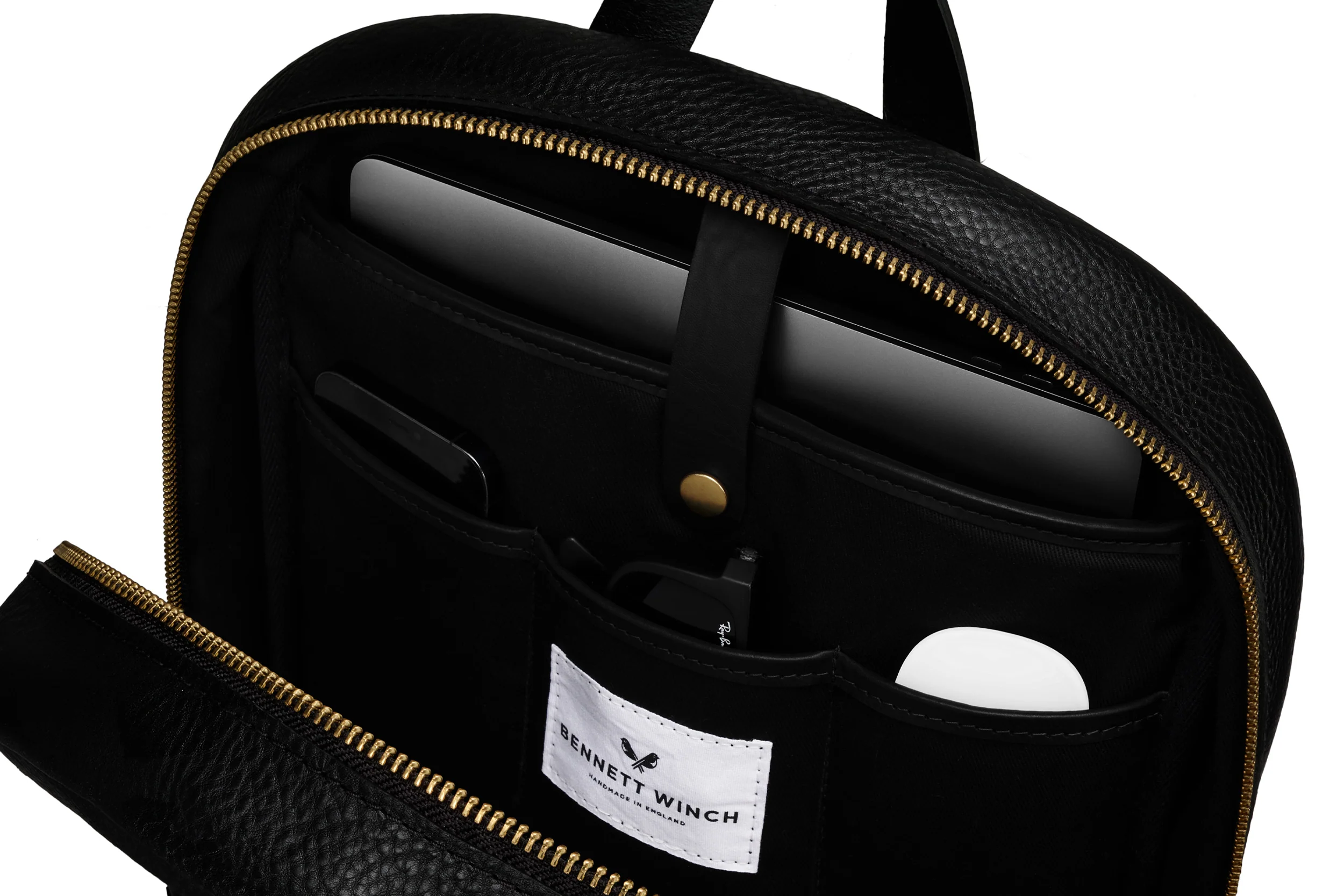 Leather Backpack - Black - Image 5