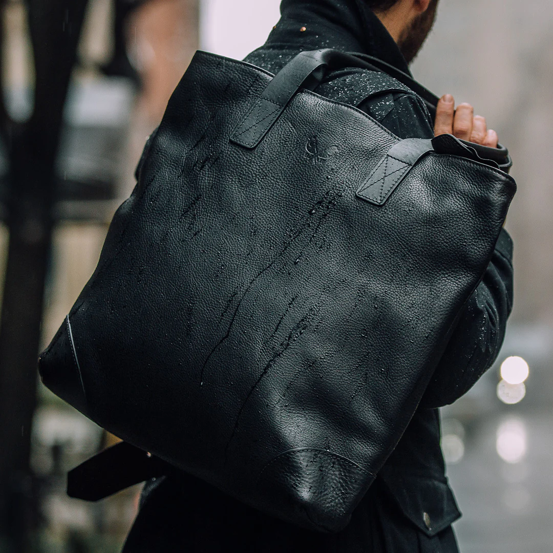 Leather Tote - Black - Image 10
