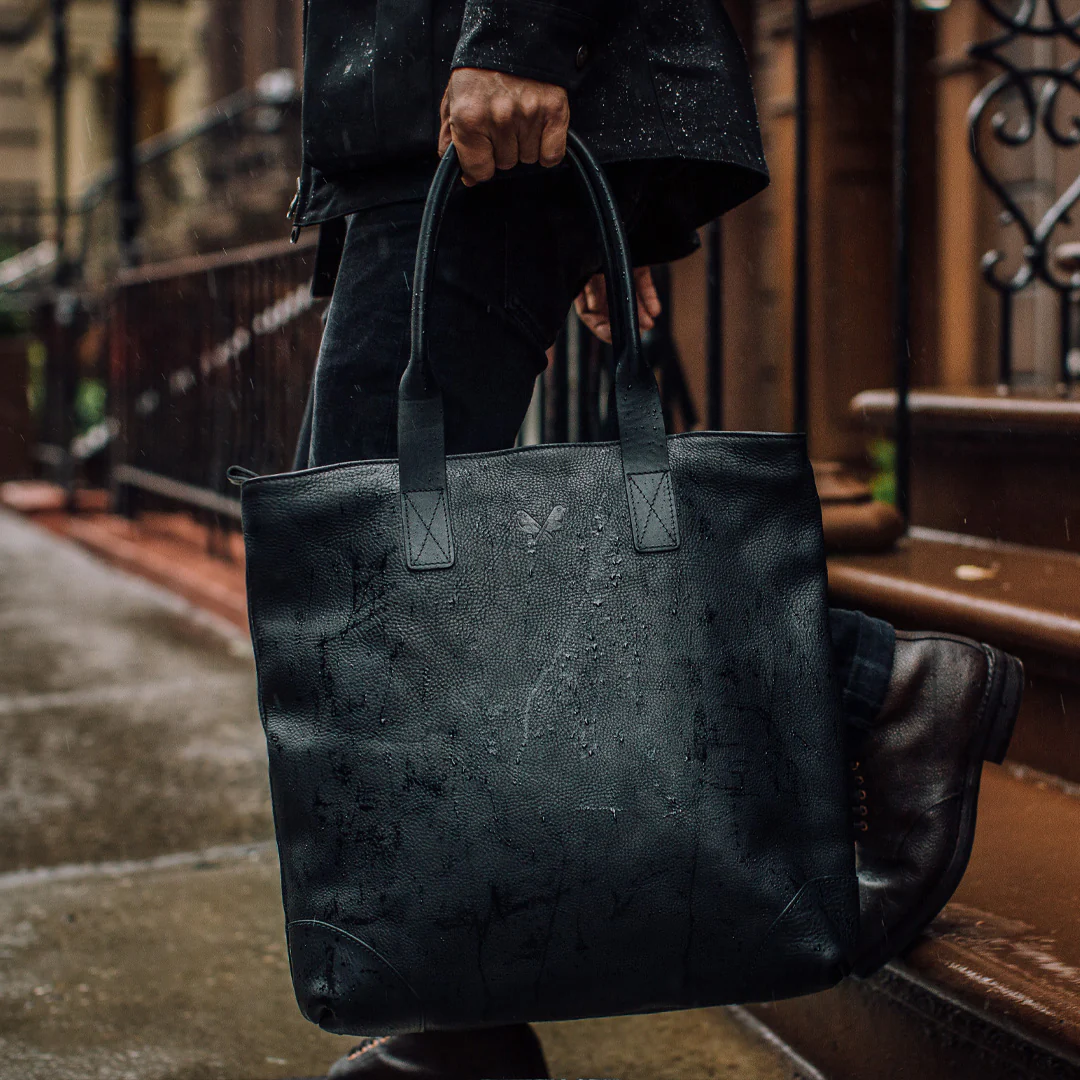 Leather Tote - Black - Image 11