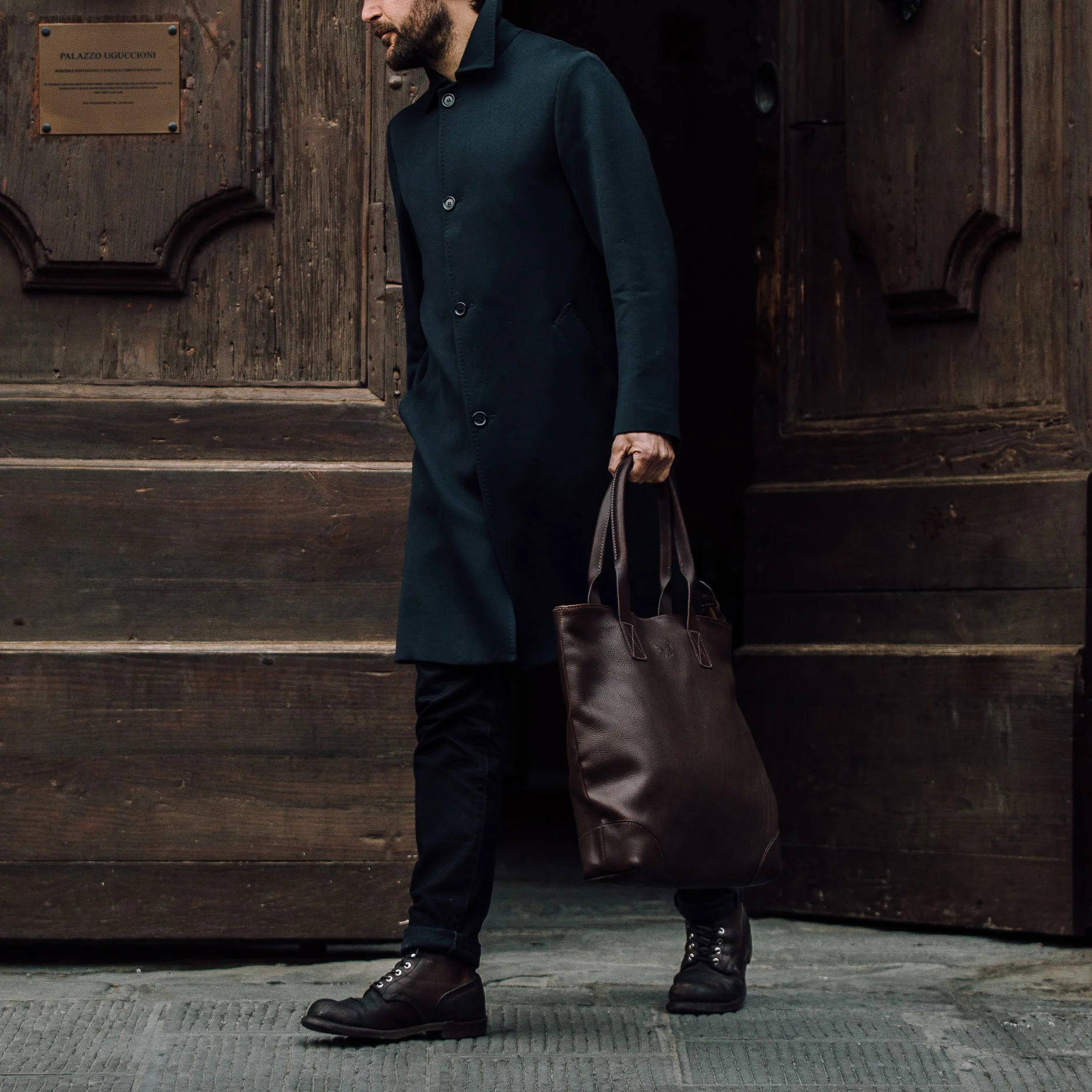 Leather Tote - Brown - Image 10