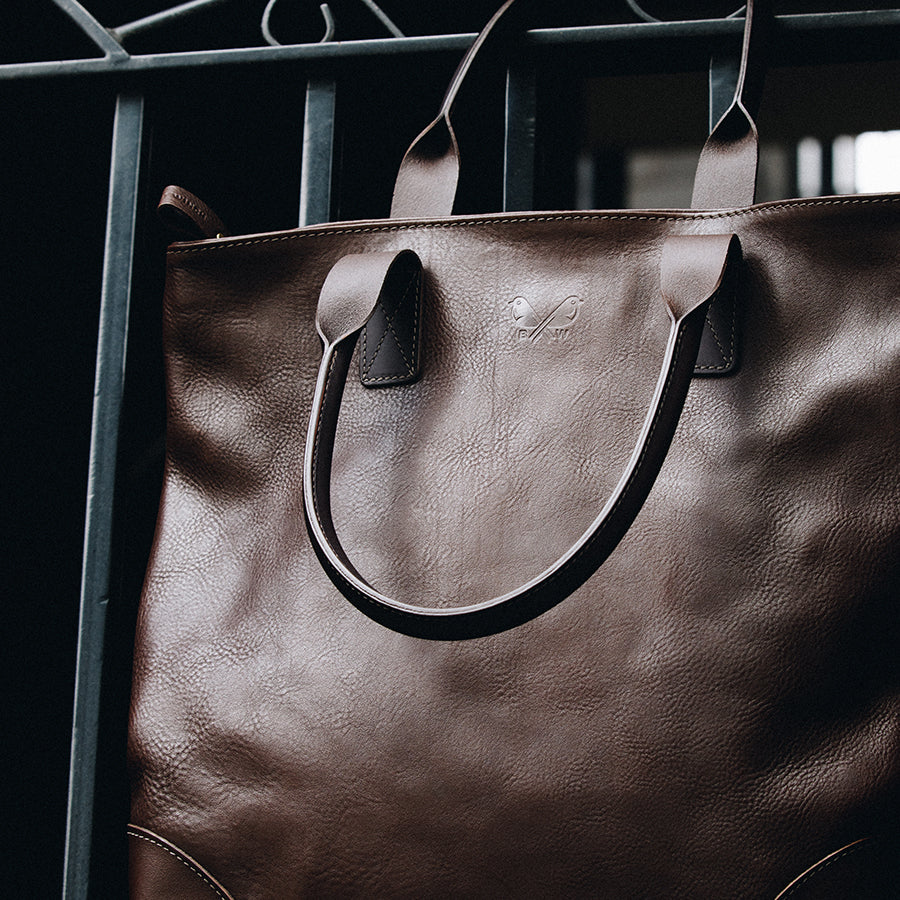 Leather Tote - Brown - Image 11