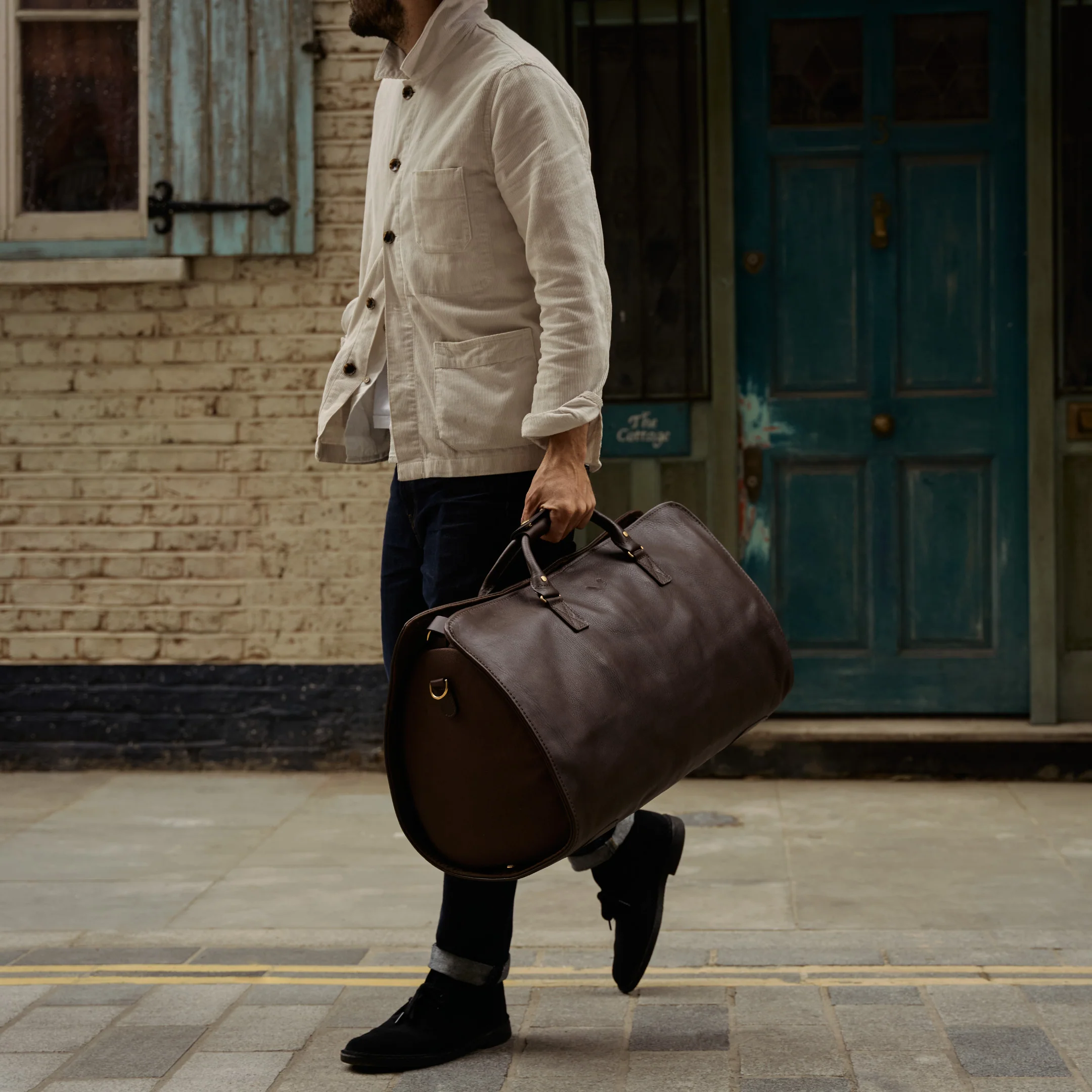 Leather S.C Holdall - Brown - Image 10