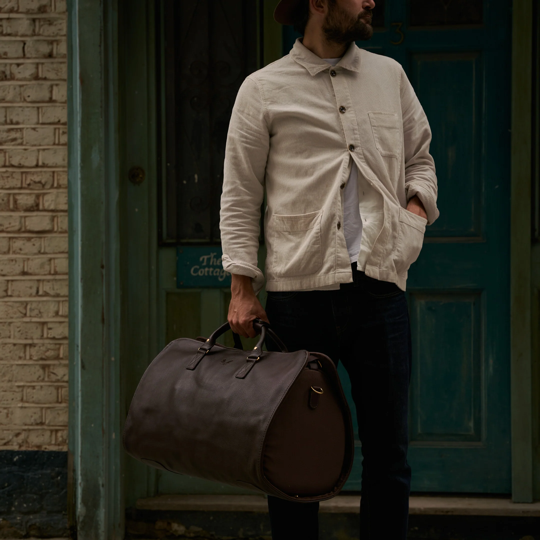 Leather S.C Holdall - Brown - Image 12