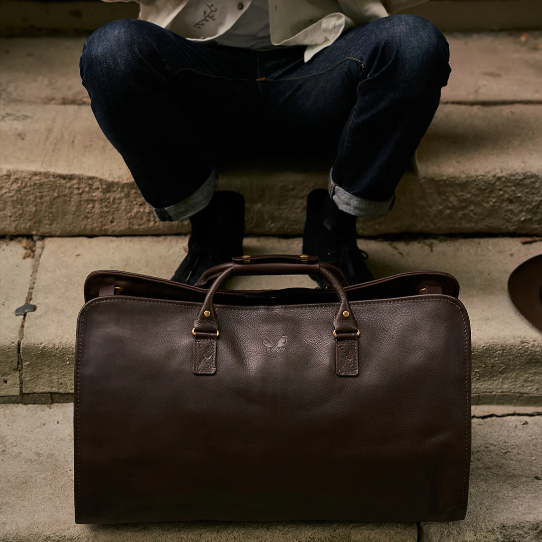 Leather S.C Holdall - Brown - Image 14
