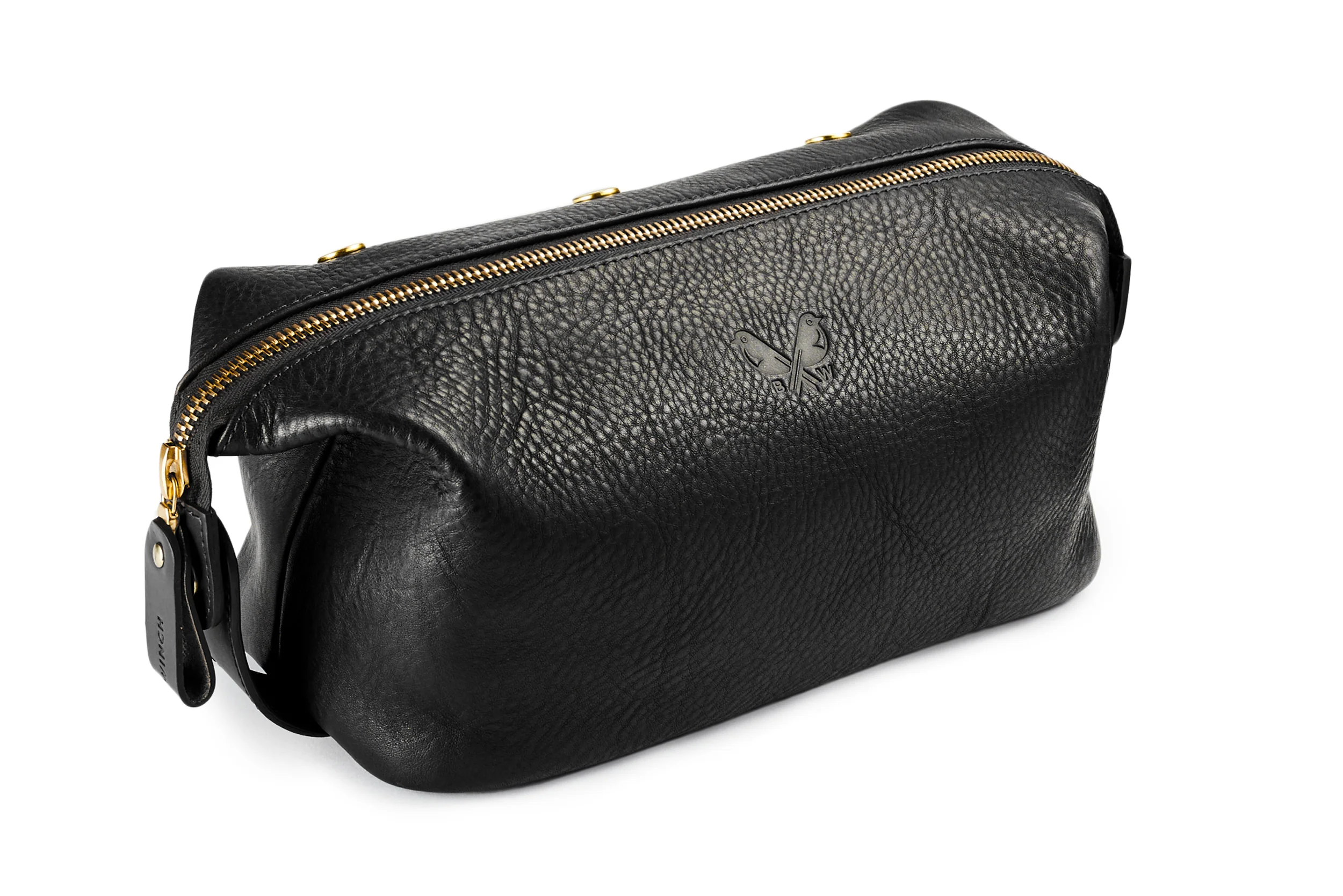Leather Wash Bag / Dopp Kit - Black - Image 3