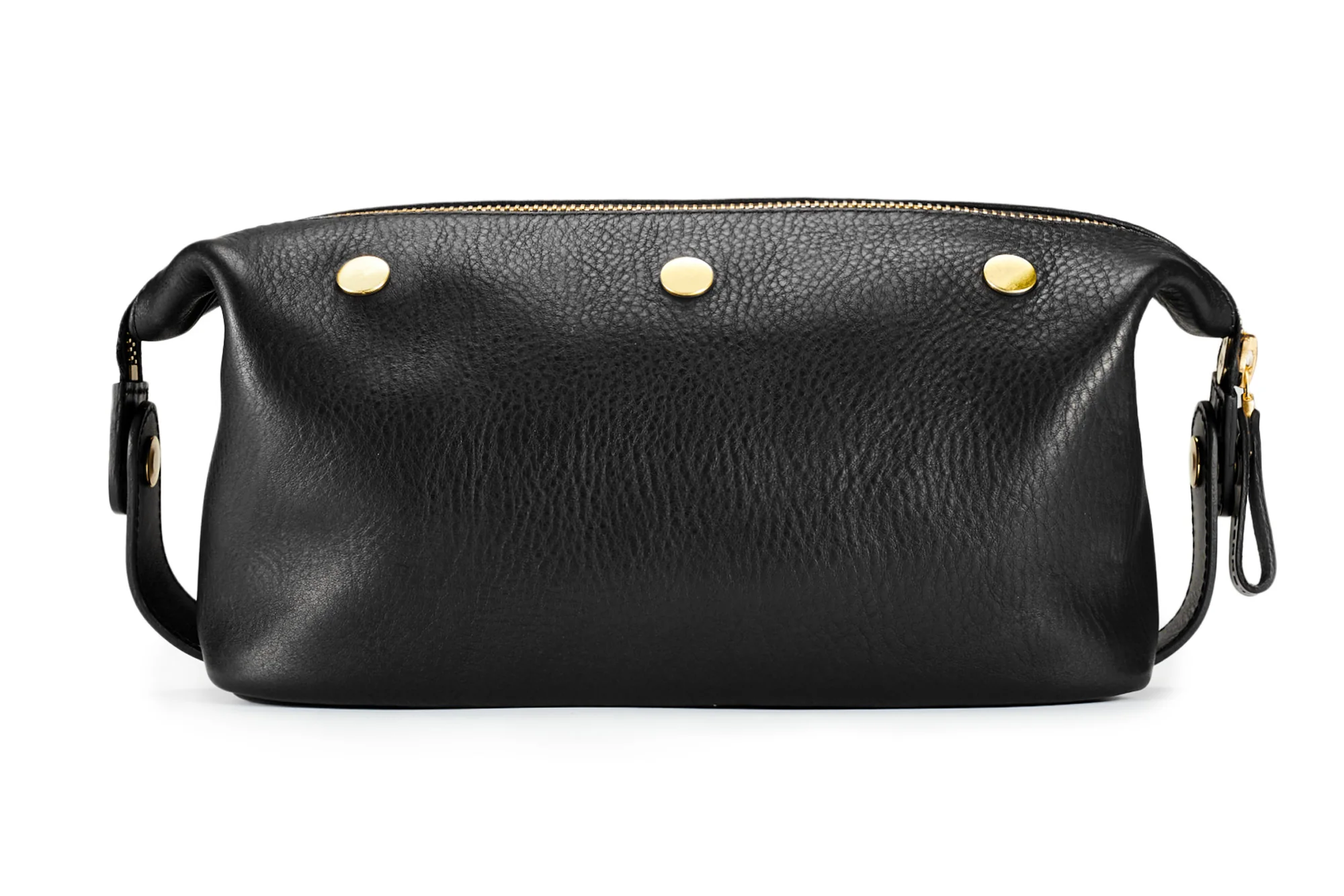 Leather Wash Bag / Dopp Kit - Black - Image 4