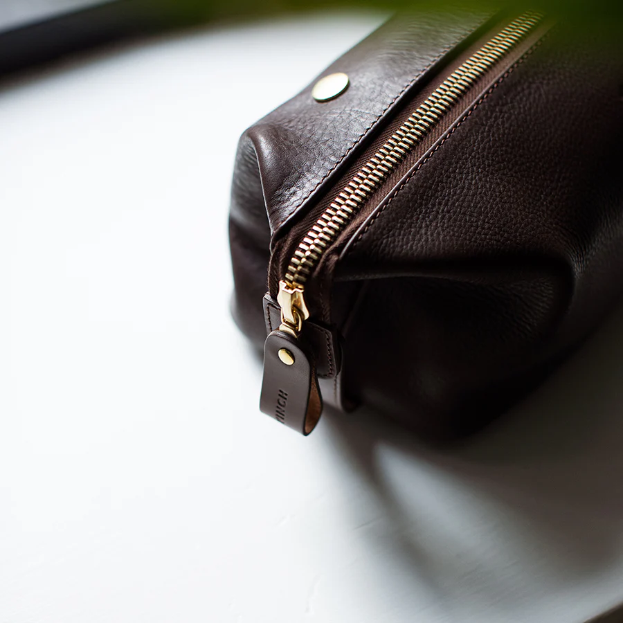 Leather Wash Bag / Dopp Kit - Brown - Image 10