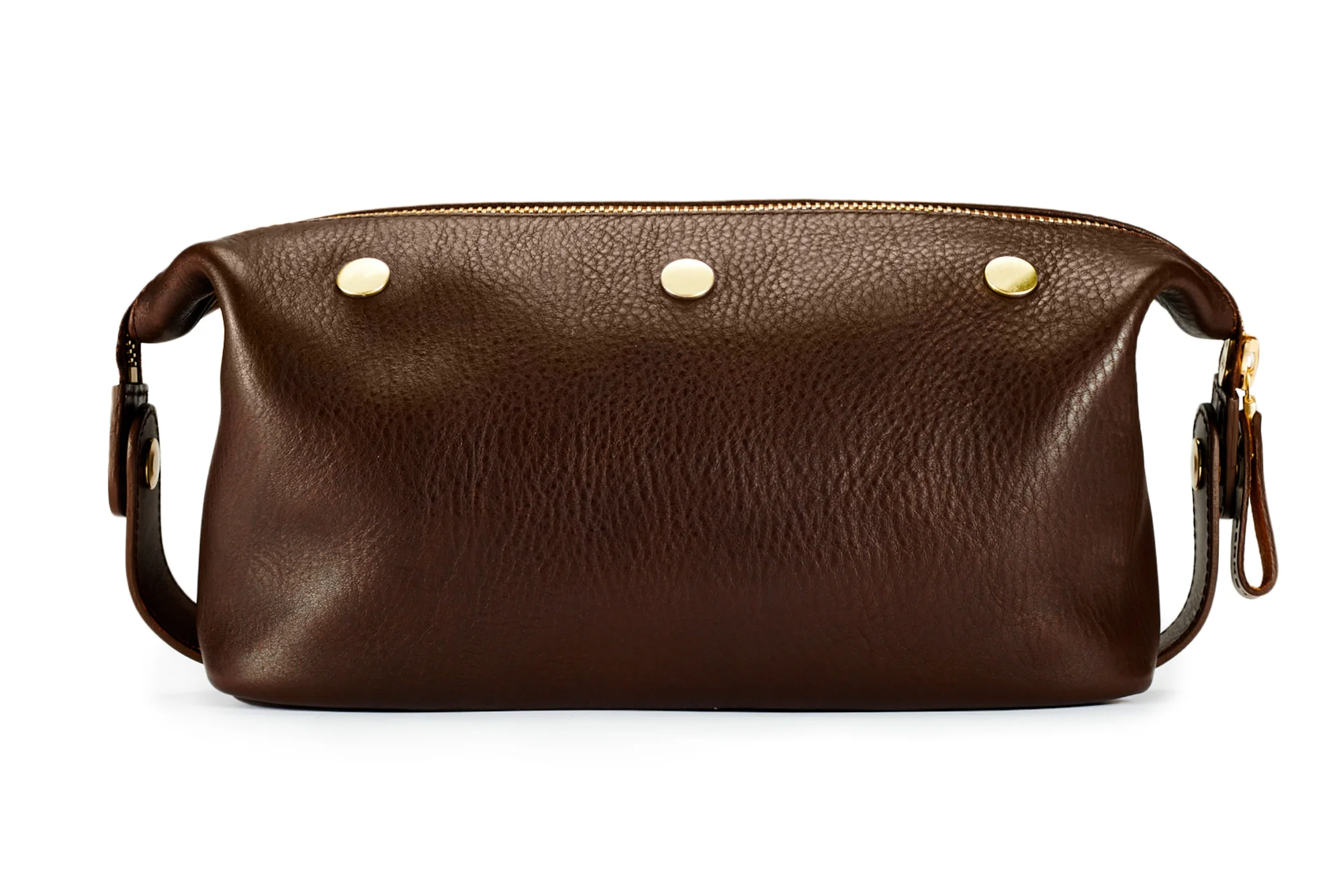 Leather Wash Bag / Dopp Kit - Brown - Image 4
