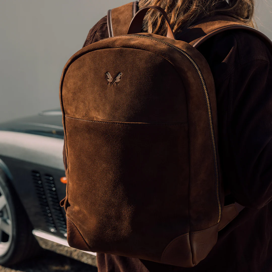 Suede Backpack - Tobacco Brown - Image 10