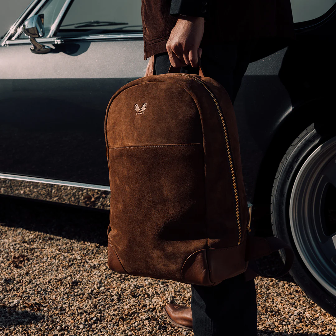 Suede Backpack - Tobacco Brown - Image 11
