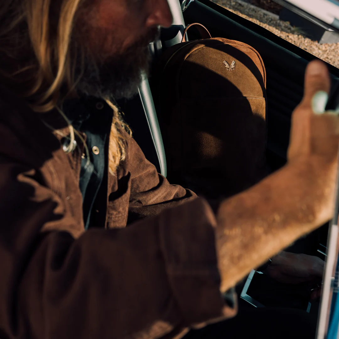 Suede Backpack - Tobacco Brown - Image 12