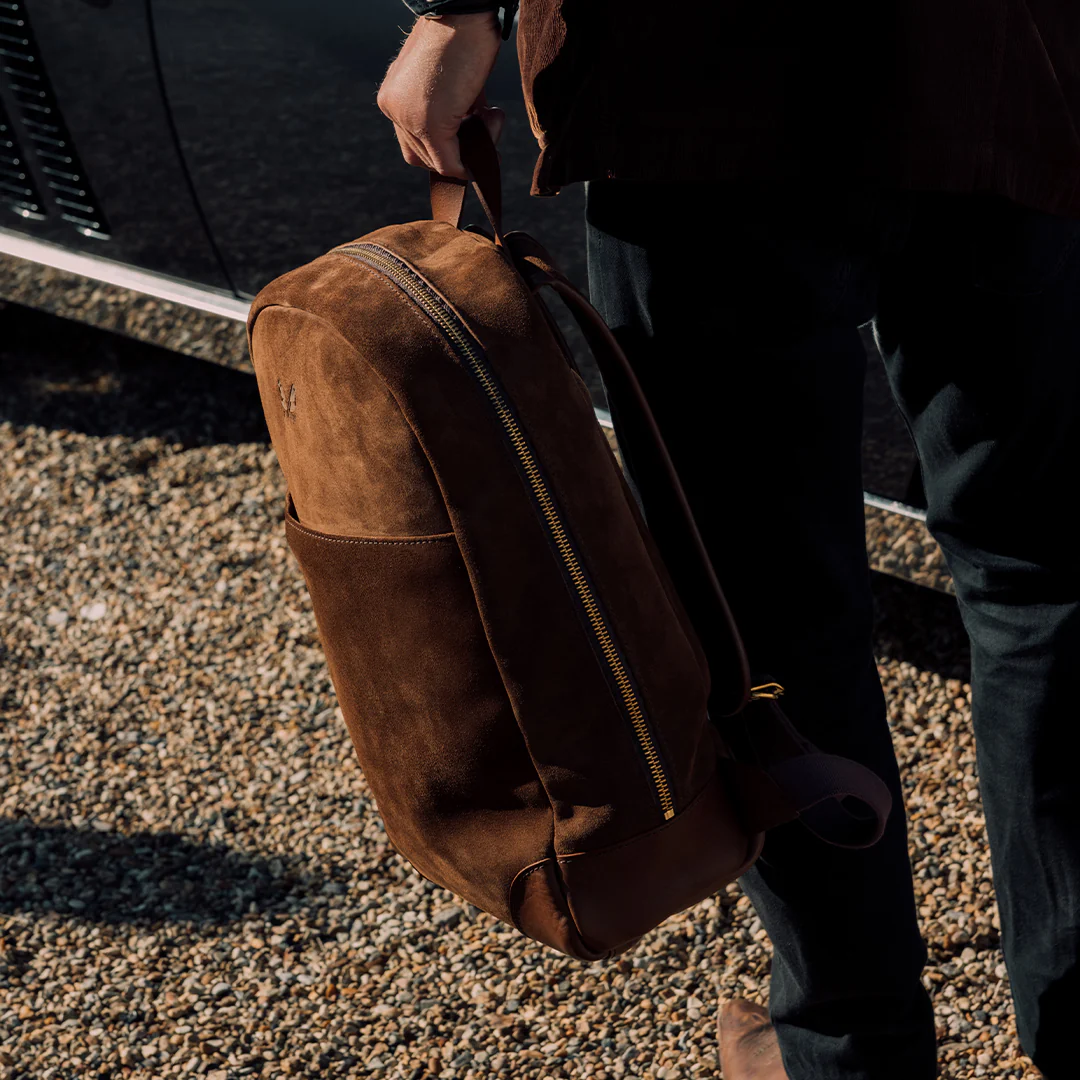 Suede Backpack - Tobacco Brown - Image 15