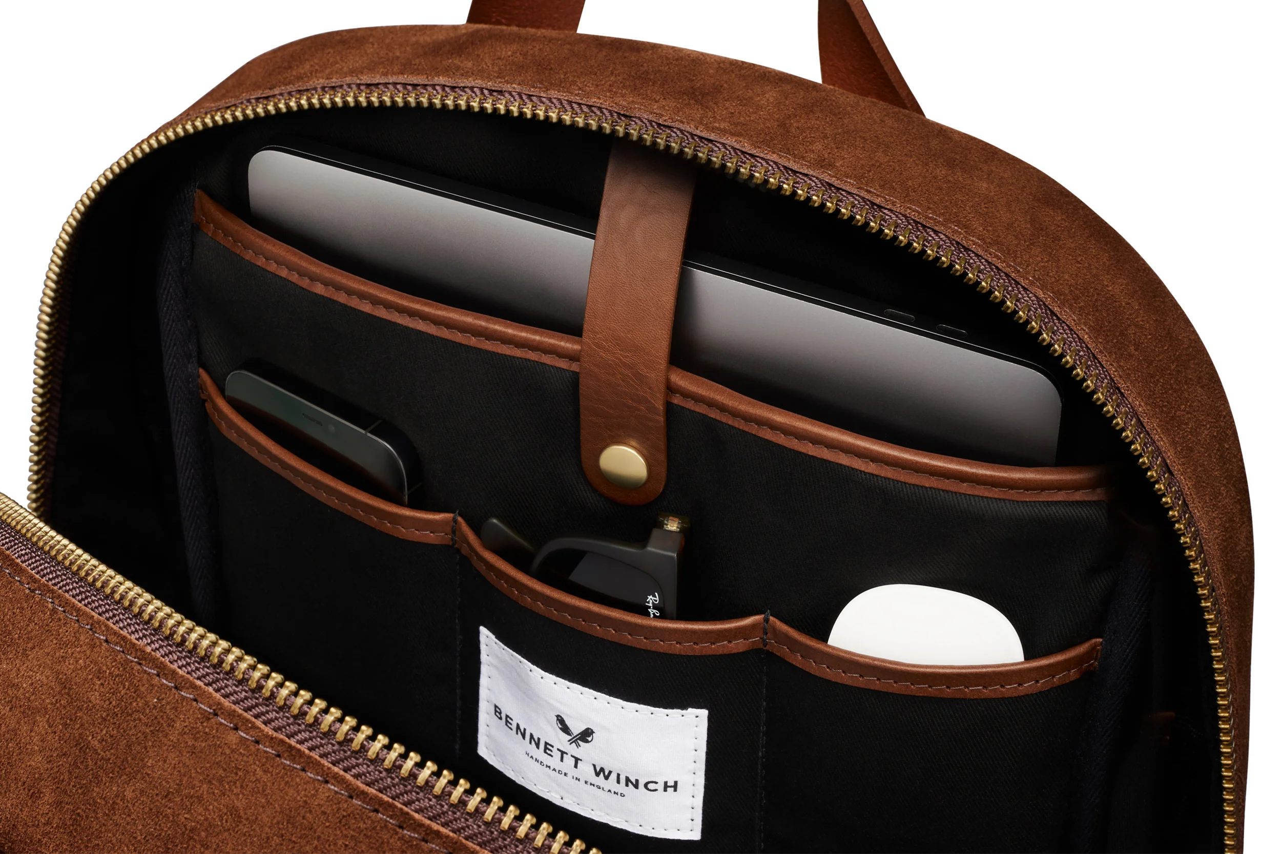 Suede Backpack - Tobacco Brown - Image 4