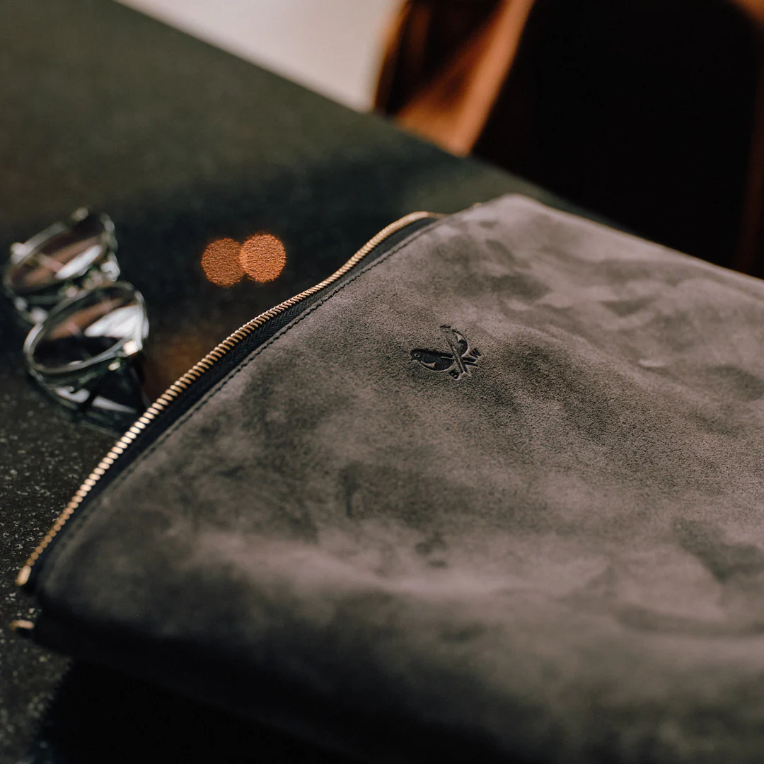 Suede Flight Pouch - Storm Grey - Image 10