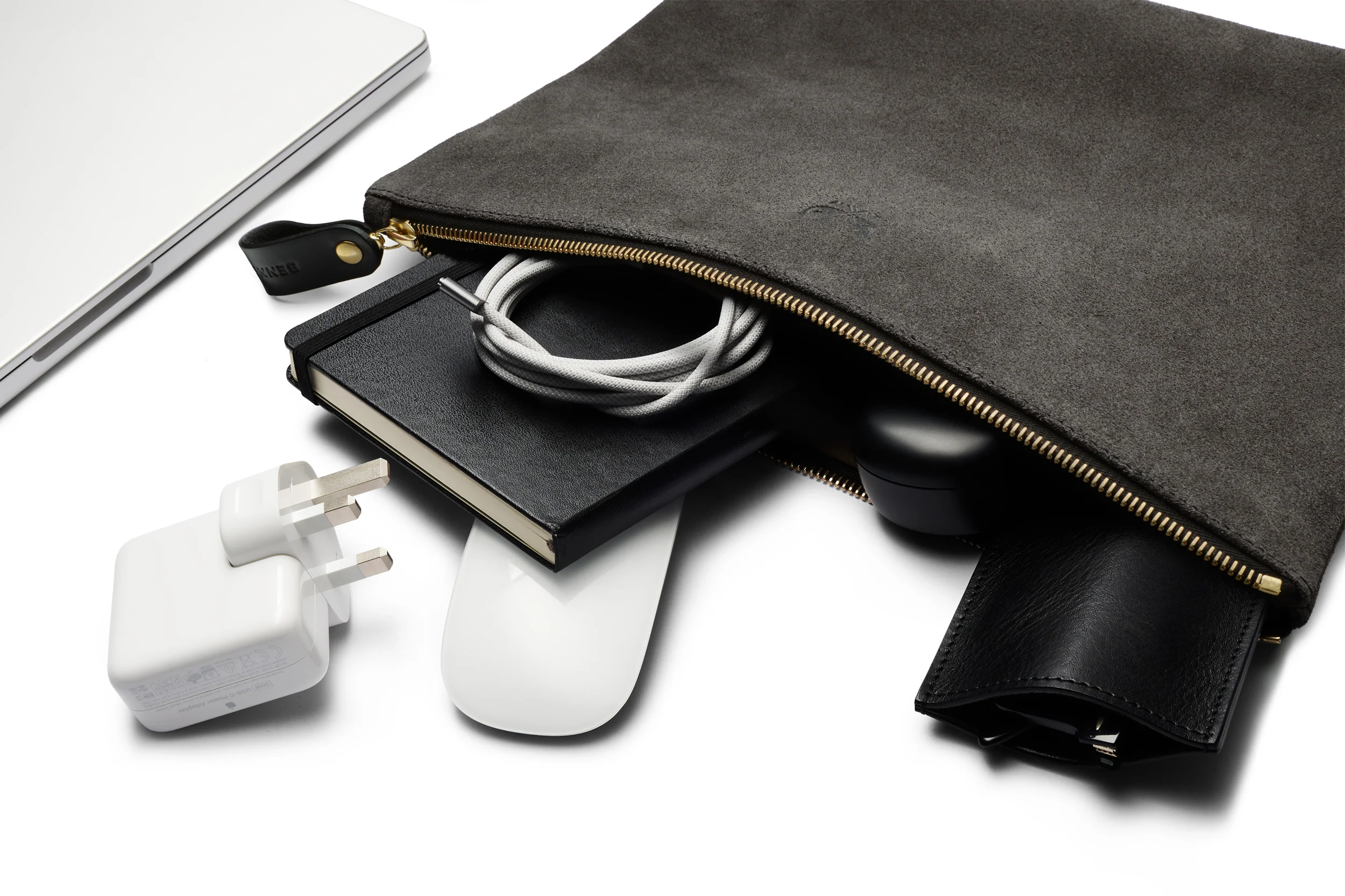 Suede Flight Pouch - Storm Grey - Image 4