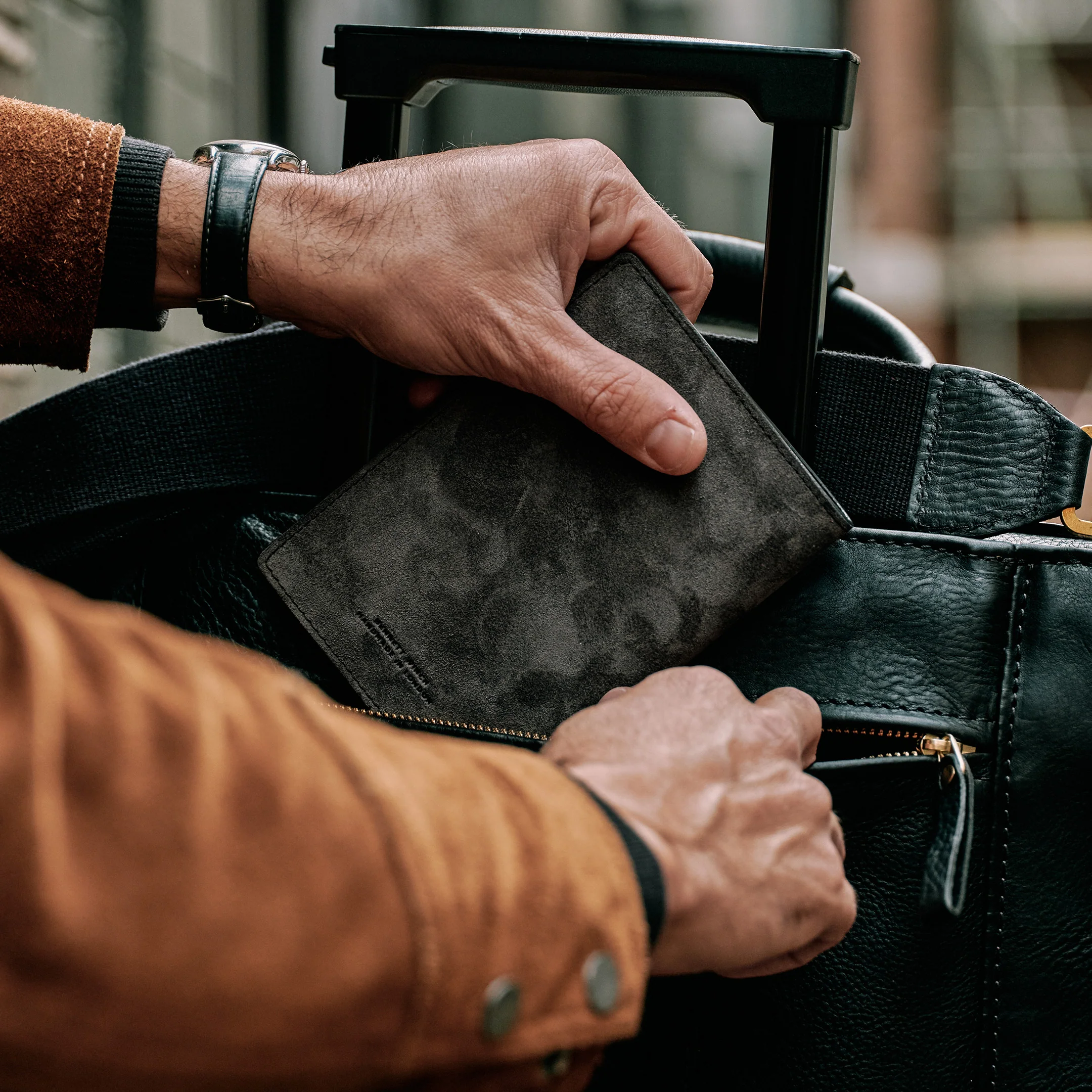 Suede Passport Wallet - Storm Grey - Image 11