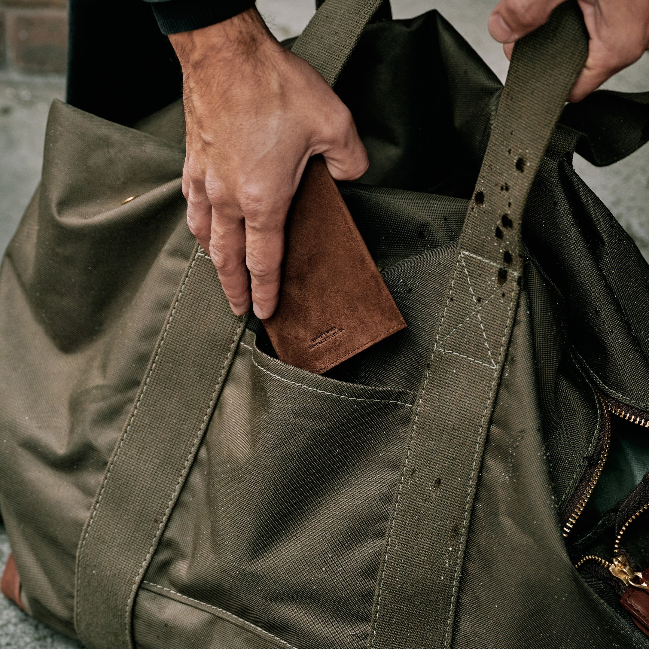 Suede Passport Wallet - Tobacco Brown - Image 13