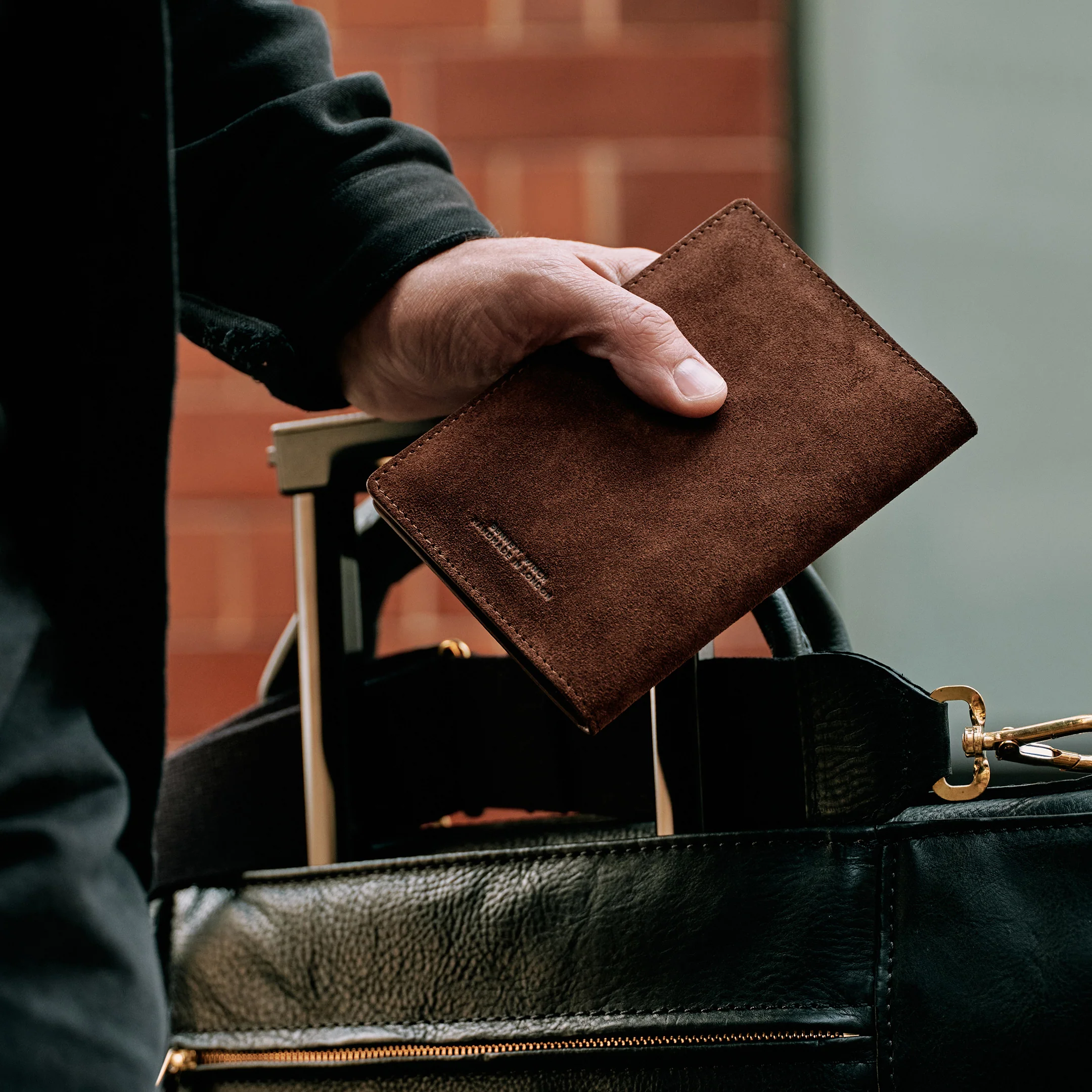 Suede Passport Wallet - Tobacco Brown - Image 7