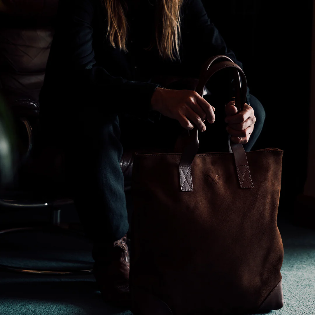 Suede Tote - Tobacco Brown - Image 11
