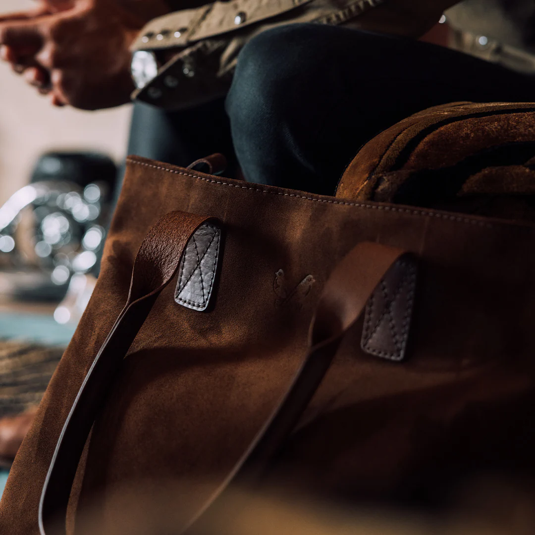 Suede Tote - Tobacco Brown - Image 12