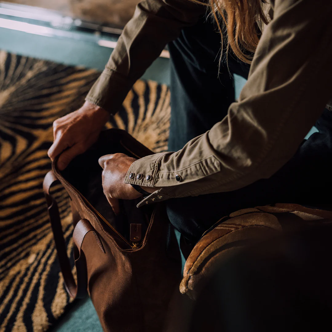 Suede Tote - Tobacco Brown - Image 8