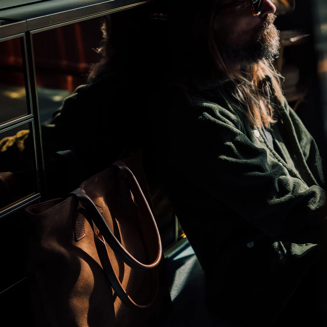 Suede Tote - Tobacco Brown - Image 9