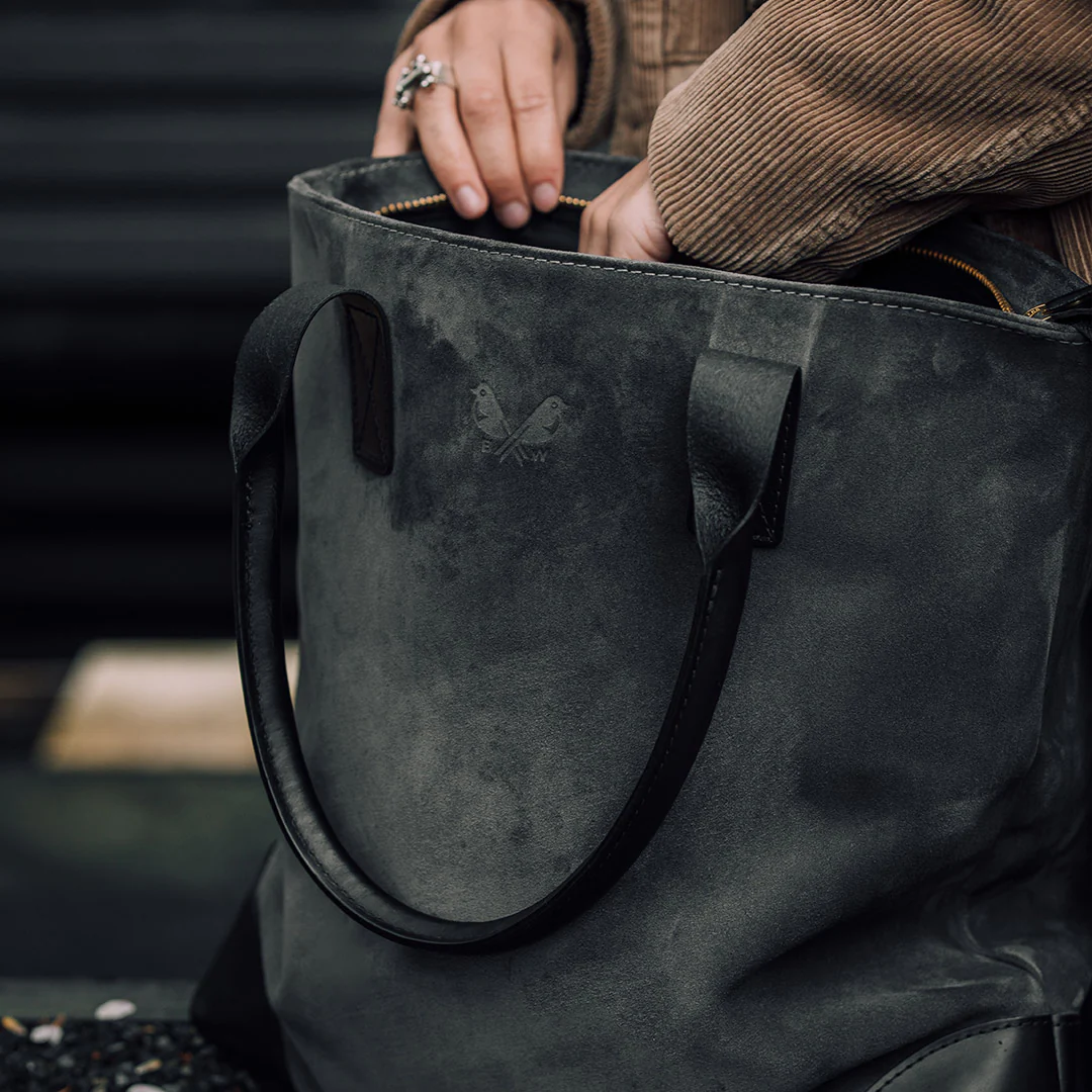 Suede Tote - Storm Grey - Image 7