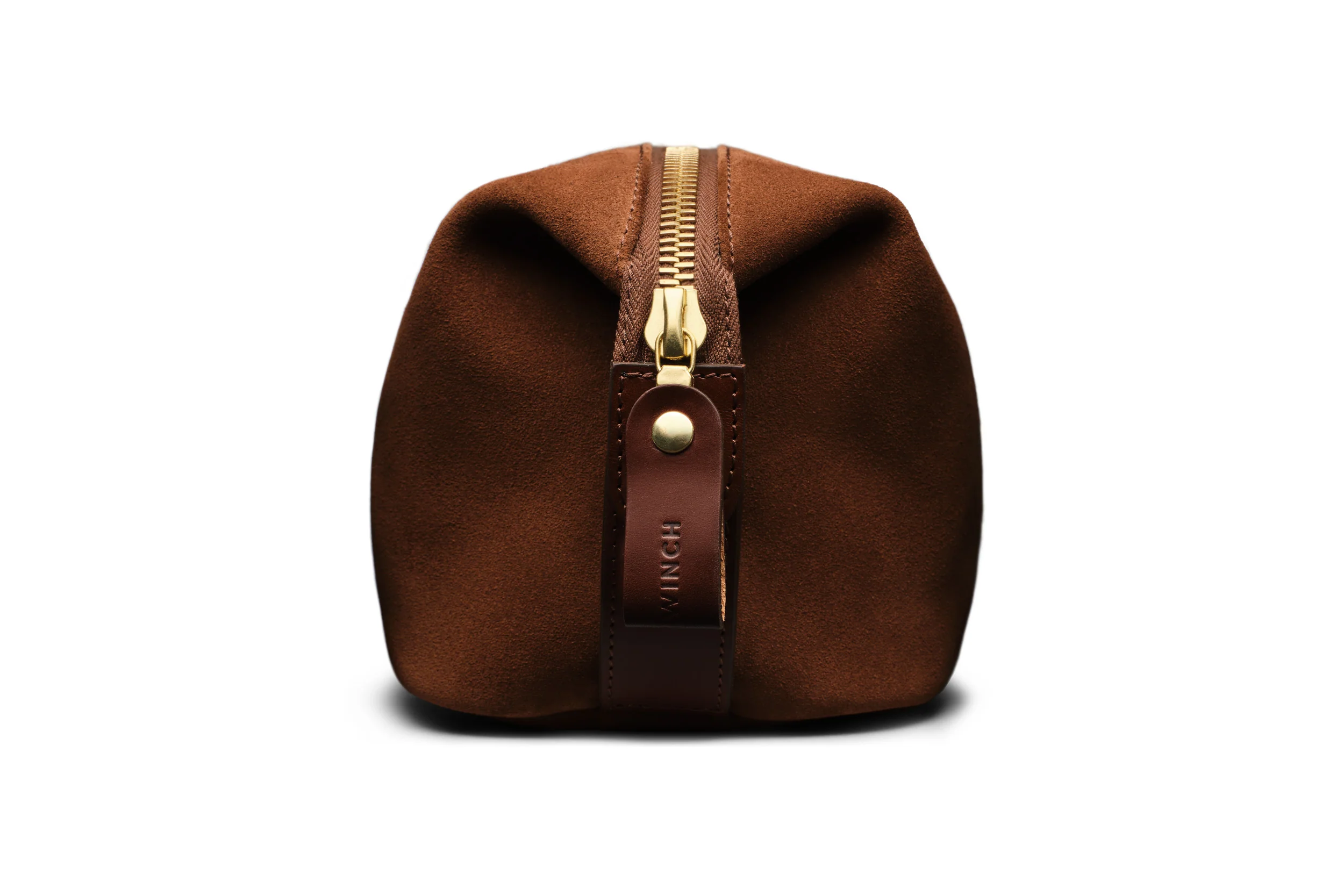 Suede Wash Bag / Dopp Kit - Tobacco Brown - Image 7