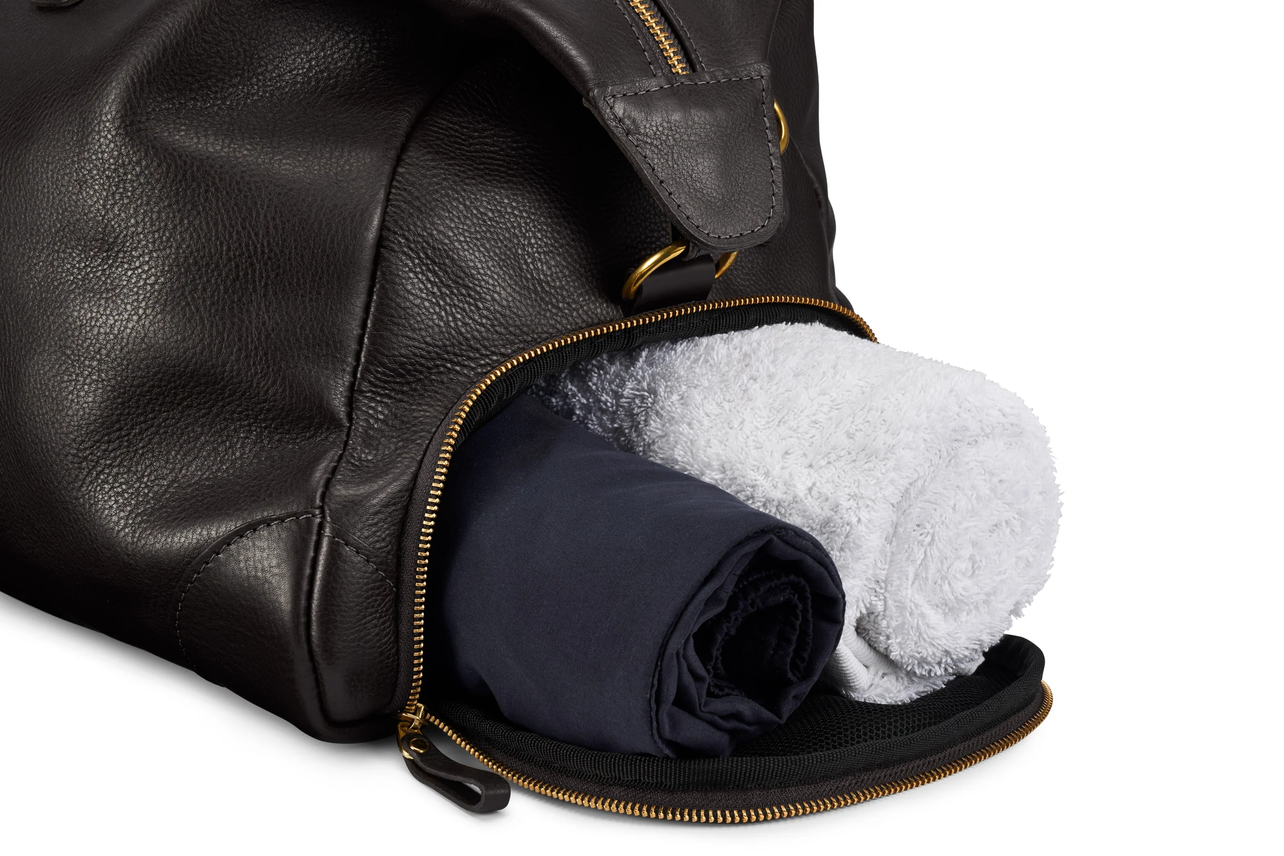Leather Weekender - Black - Image 4