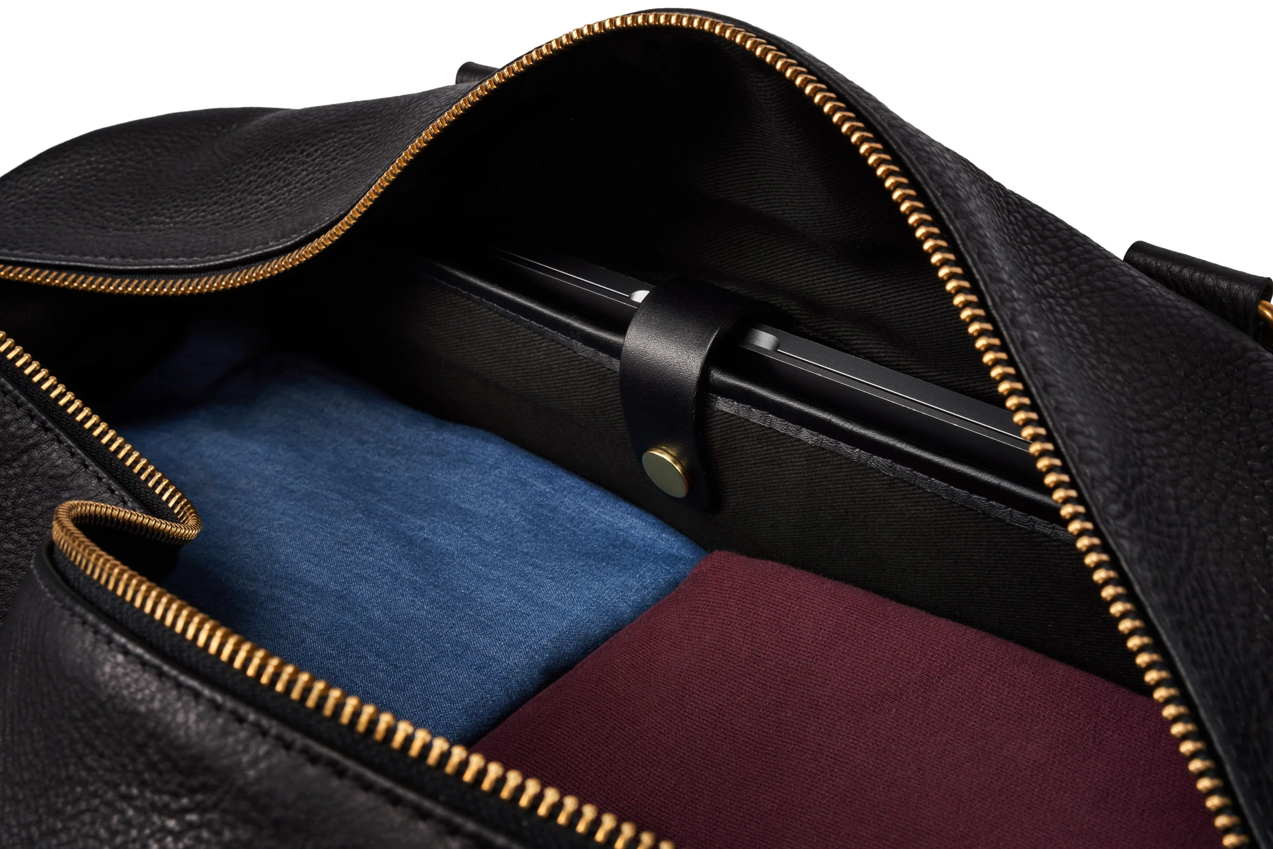 Leather Weekender - Black - Image 5
