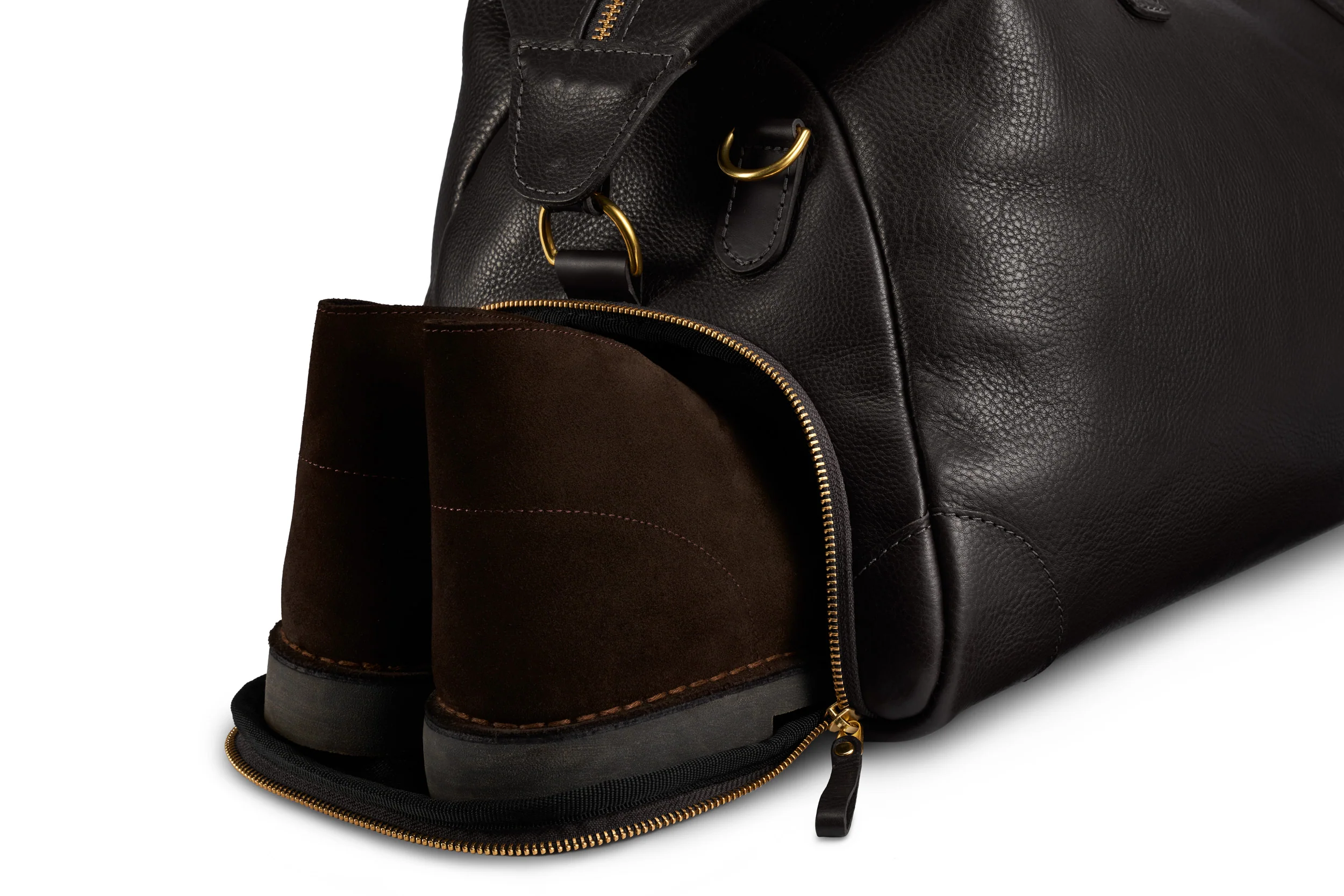 Leather Weekender - Black - Image 7