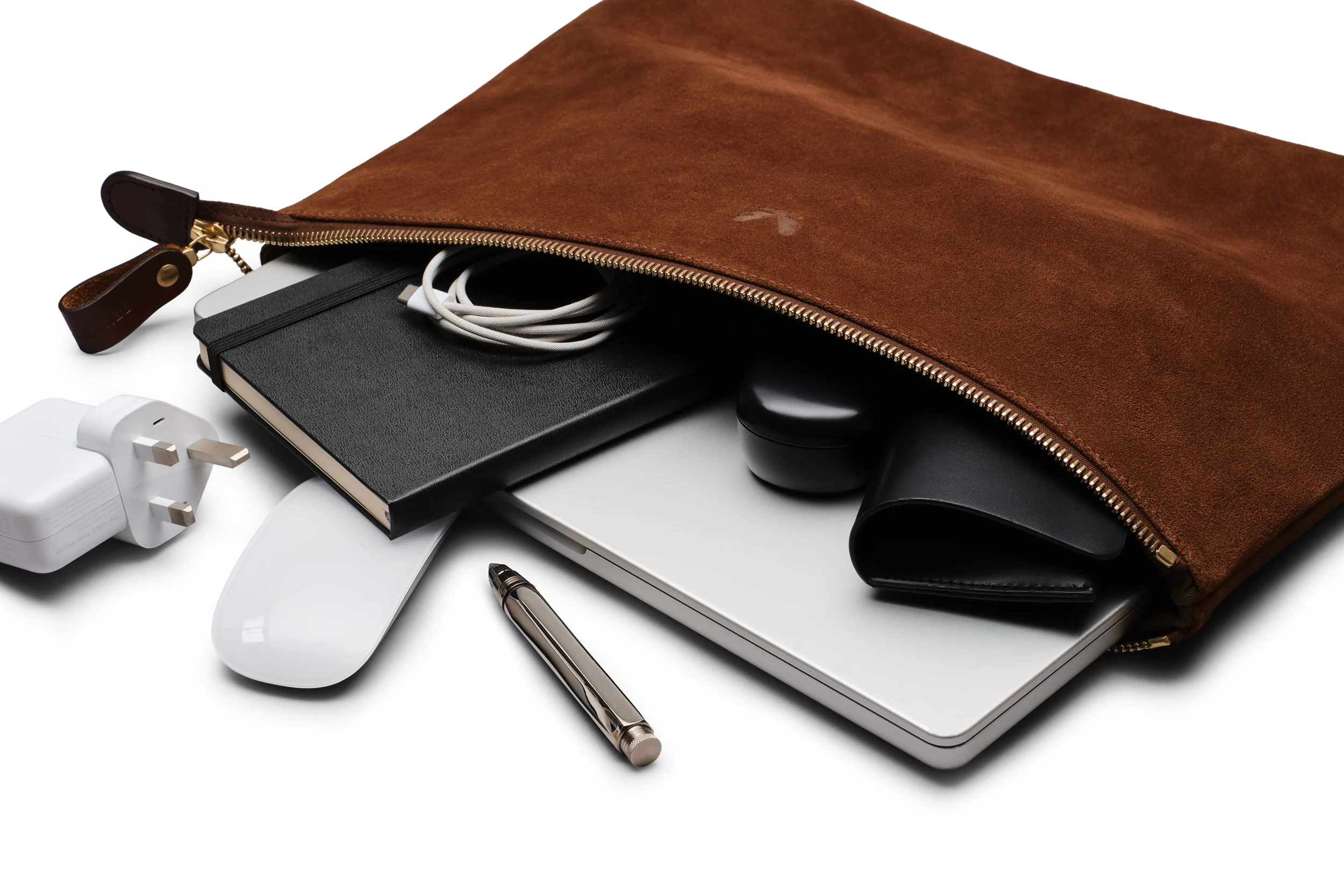 Suede Flight Folio XL - Tobacco Brown - Image 3